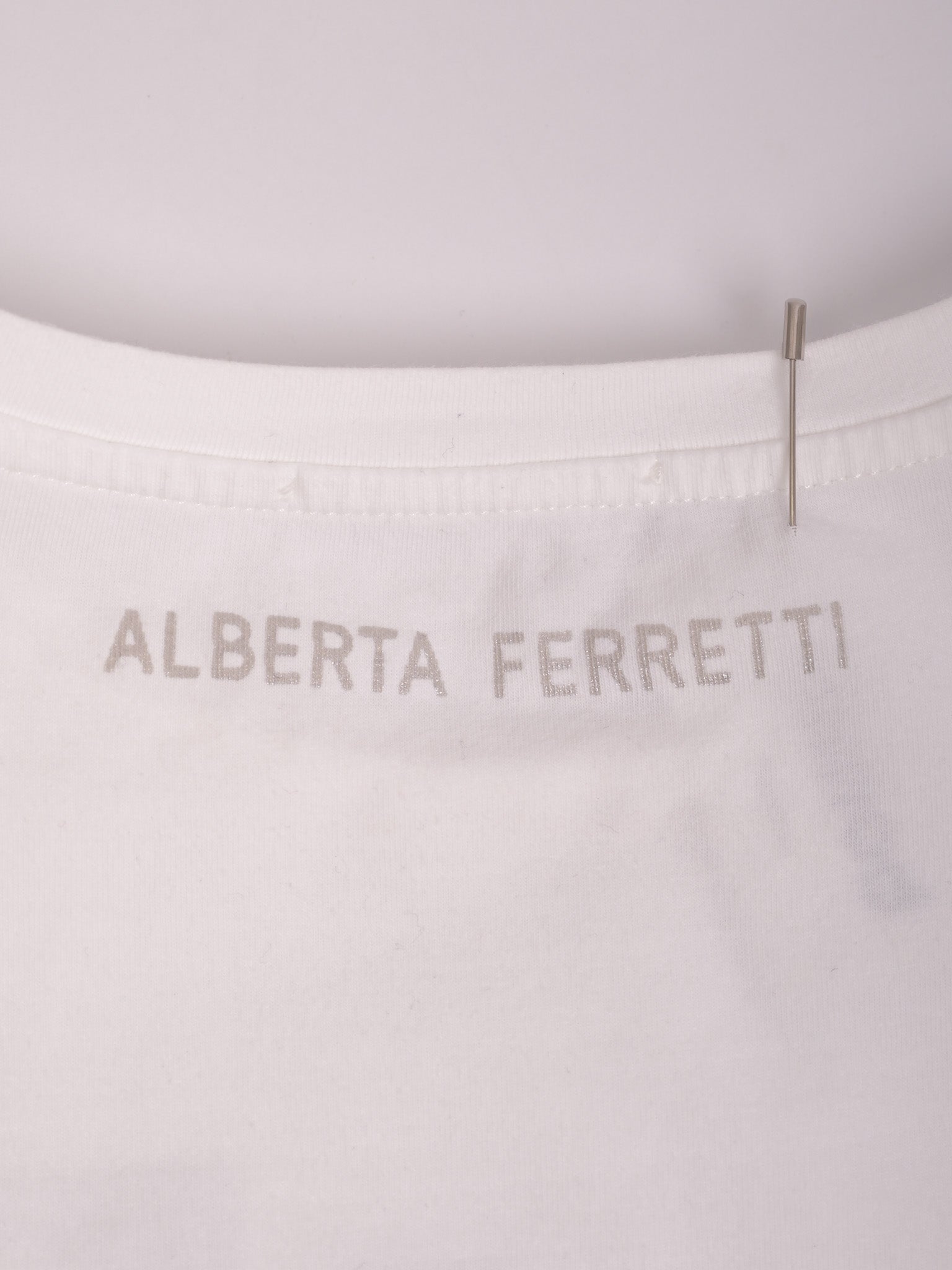 Excellent Alberta Ferretti White Cotton T-Shirt Size 12 for Kids