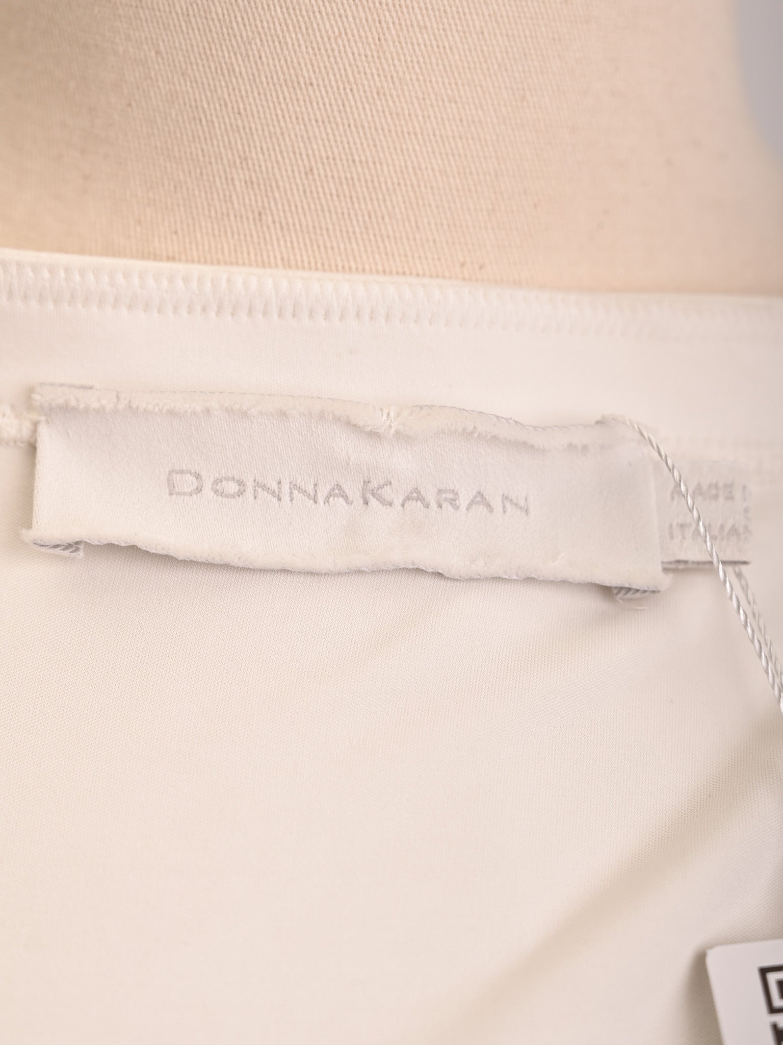 Excellent Donna Karan White Asymmetrical Long Sleeve Dress XS