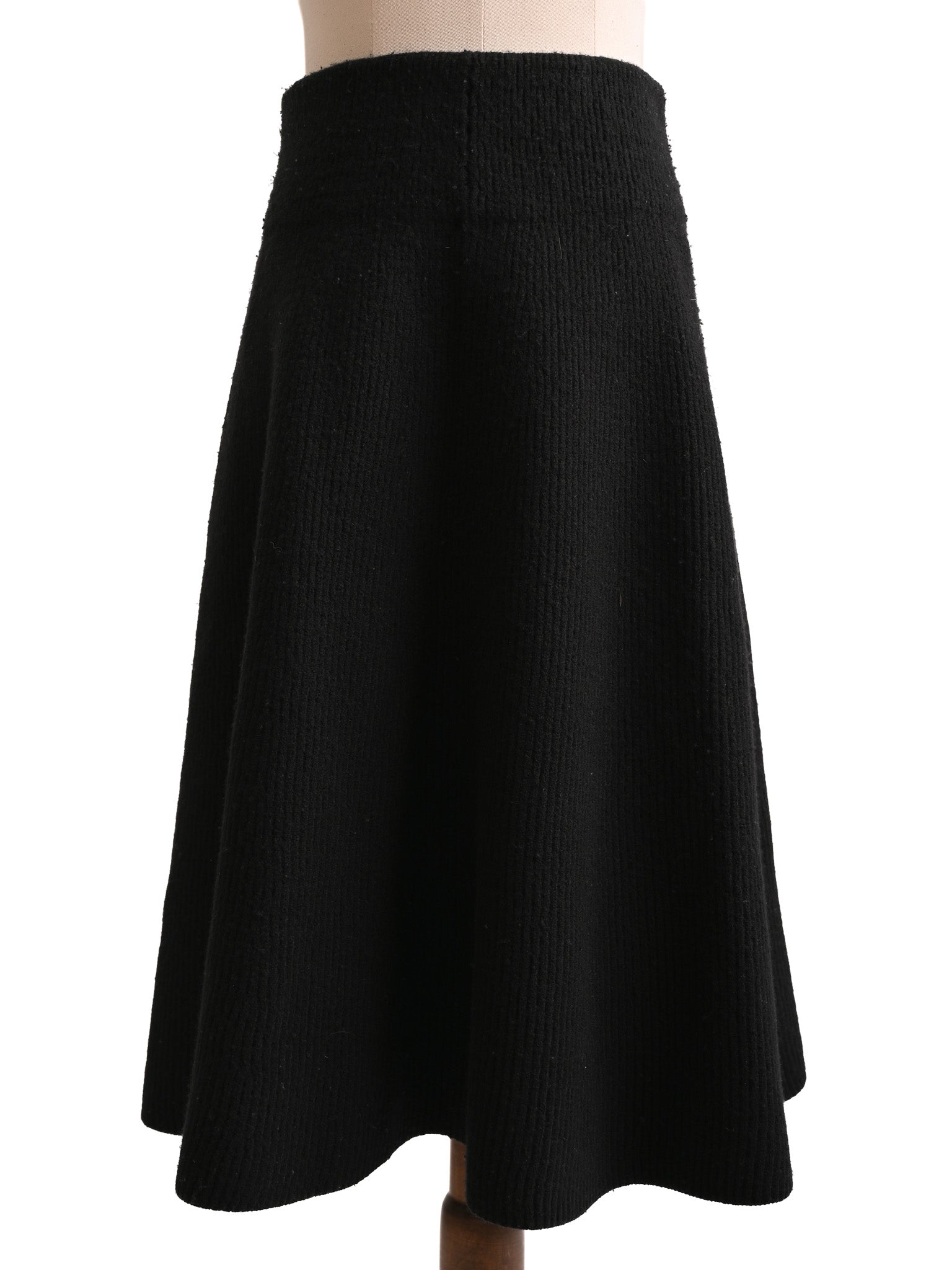 Excellent Acne Studios Black Wool A-Line Skirt Size S