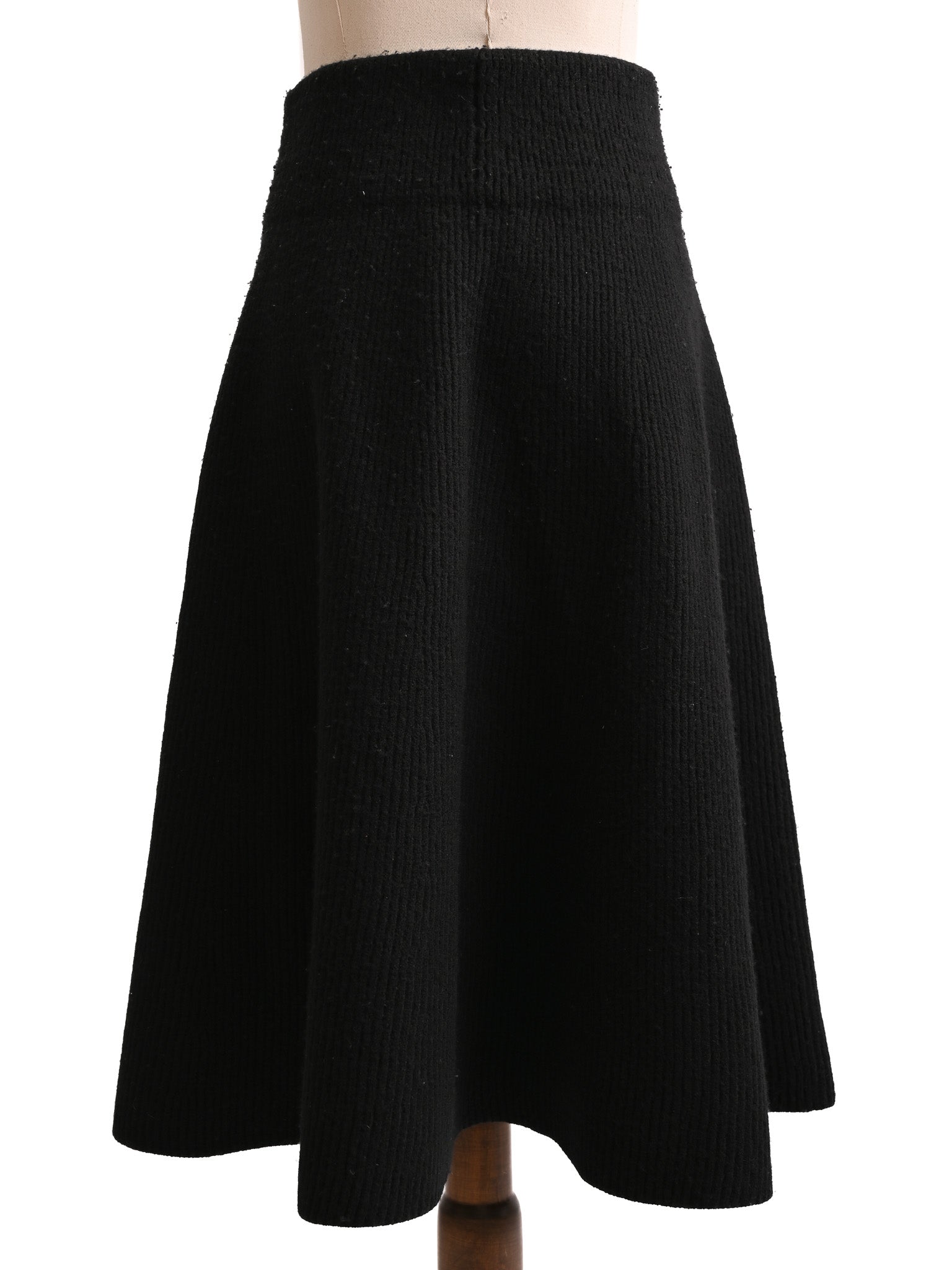 Excellent Acne Studios Black Wool A-Line Skirt Size S