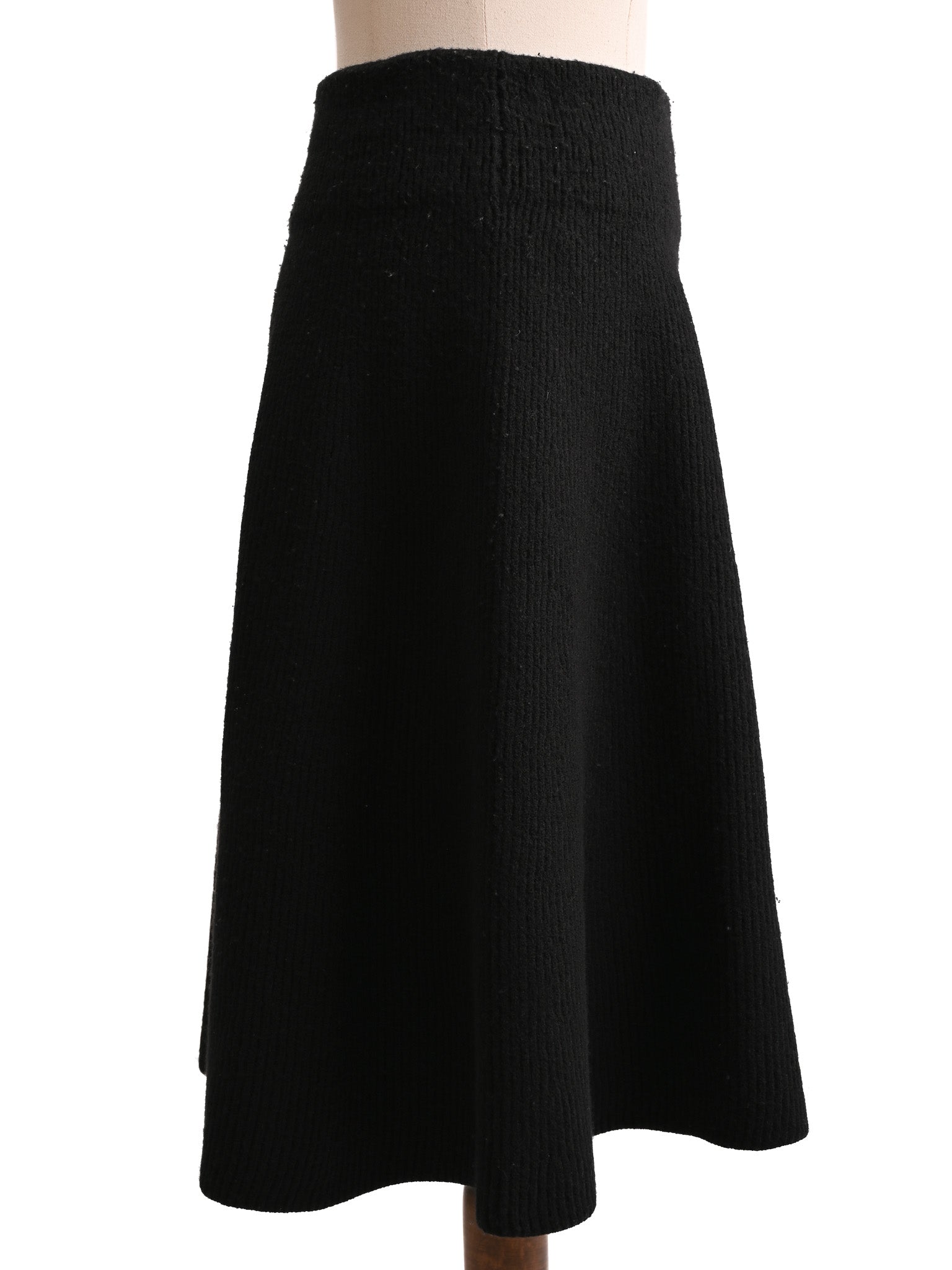 Excellent Acne Studios Black Wool A-Line Skirt Size S
