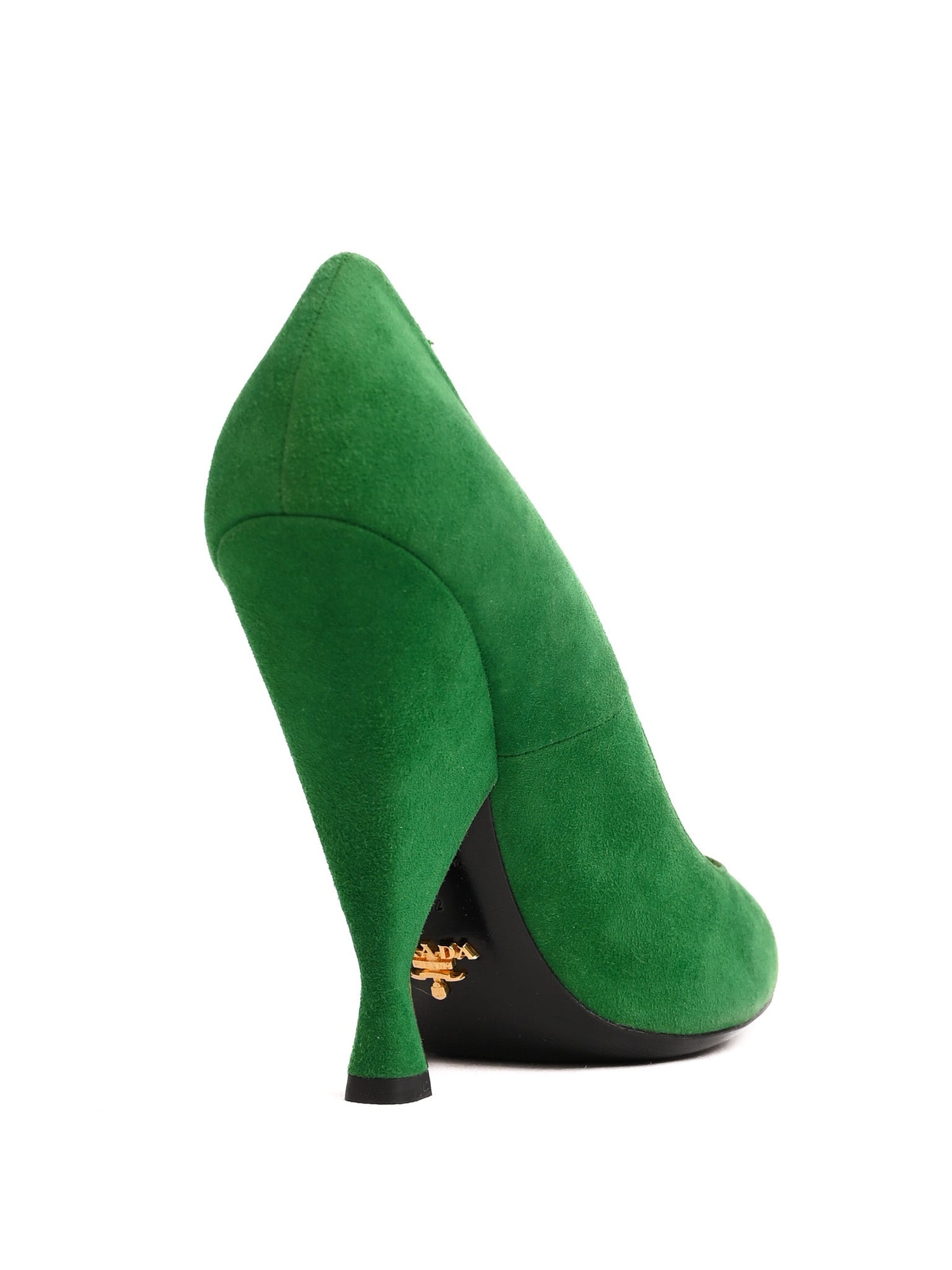 NEW Prada Green High-Heeled Shoes 100% Genuine Suede Size 40.5