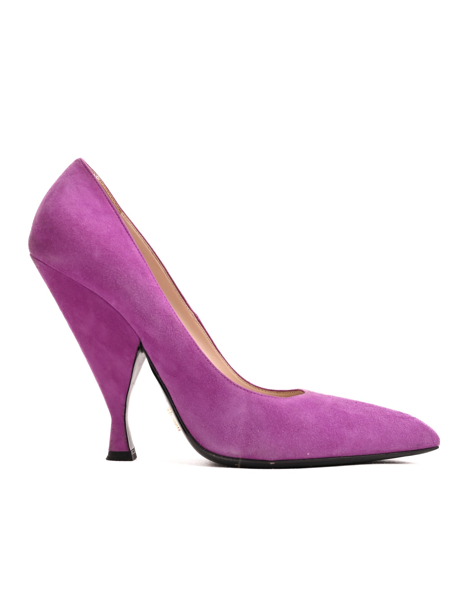 Excellent Prada Purple High-Heeled Shoes Size 40.5 Genuine Suede