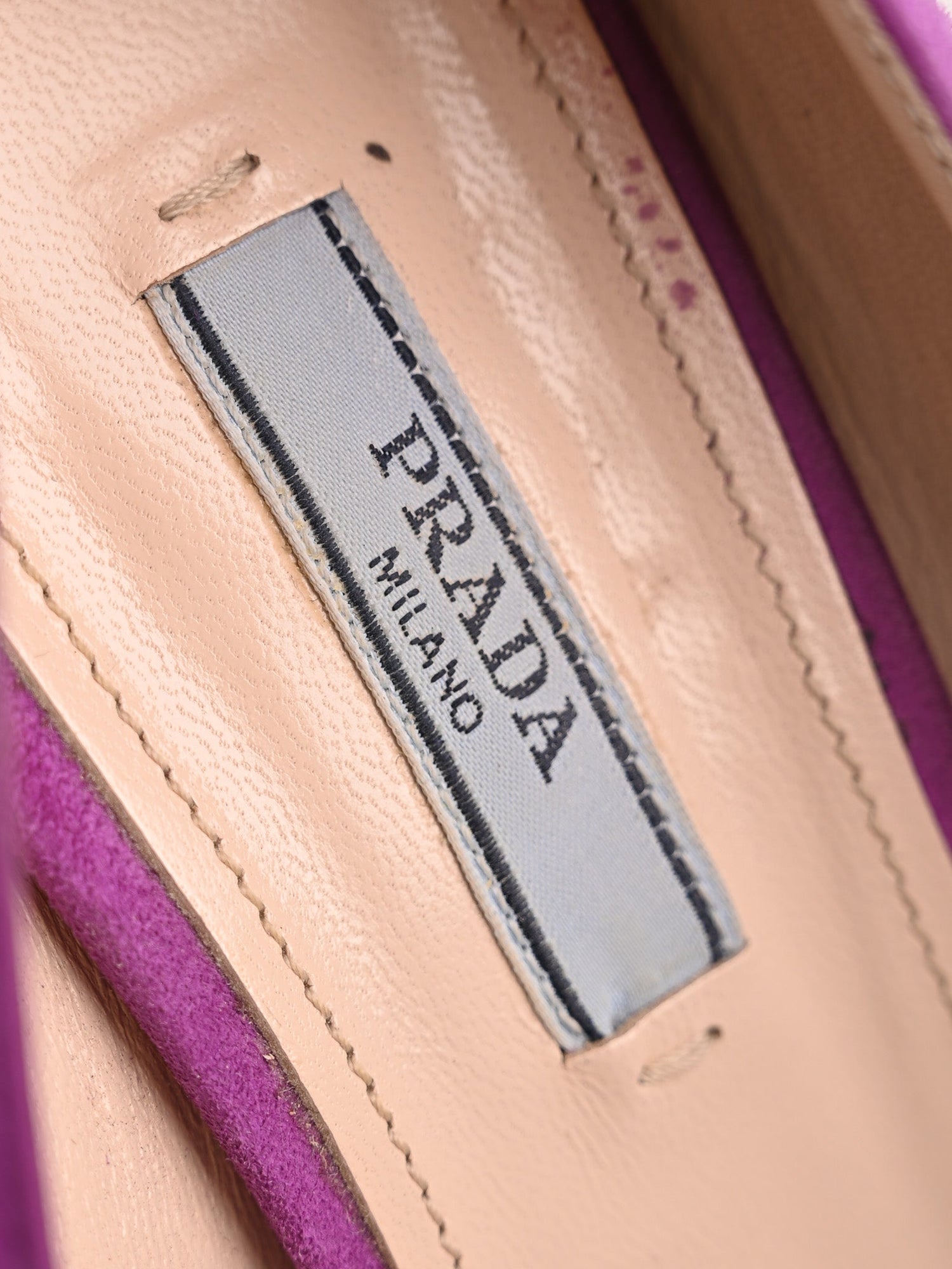 Excellent Prada Purple High-Heeled Shoes Size 40.5 Genuine Suede