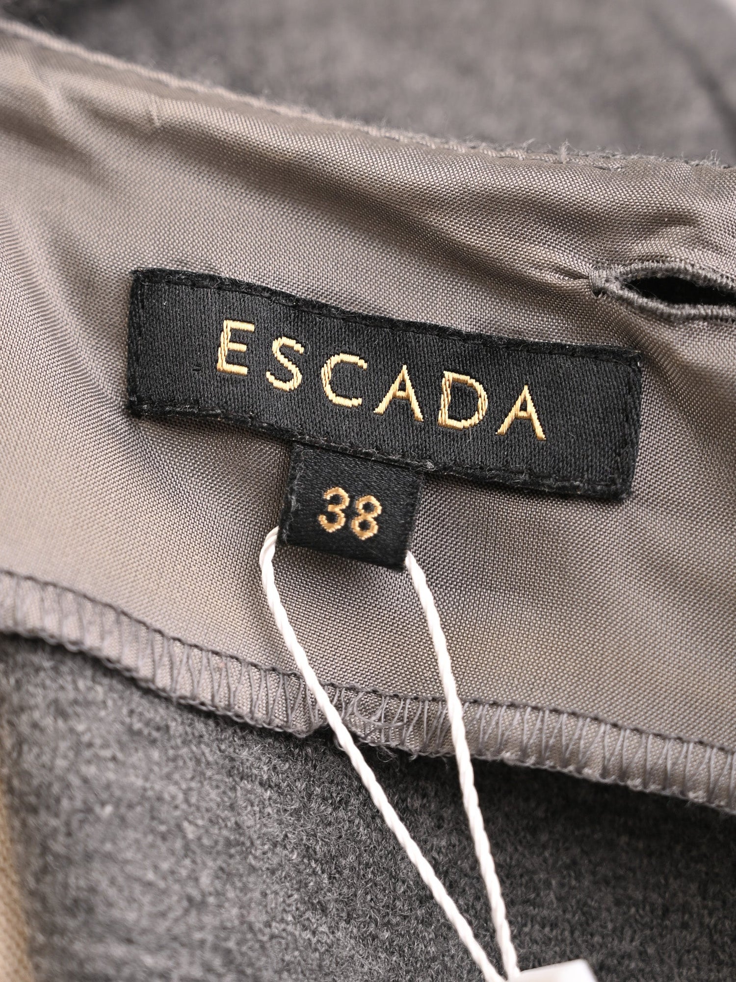Escada Gray Wool Knit Sweater Dress Cowl Neck Size M Excellent