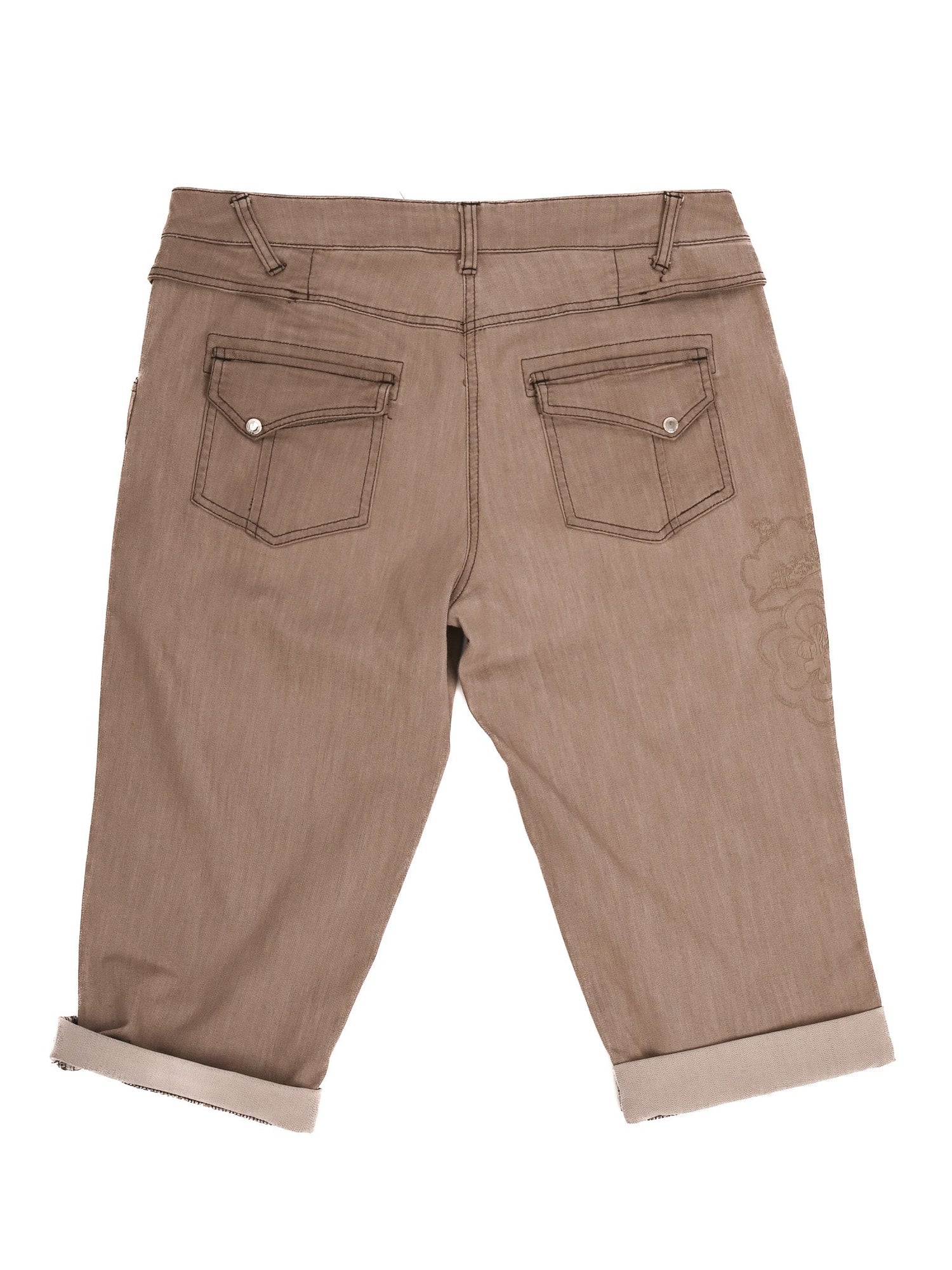 Excellent Trussardi Cuffed Brown Jeans Shorts Orange Cotton Women