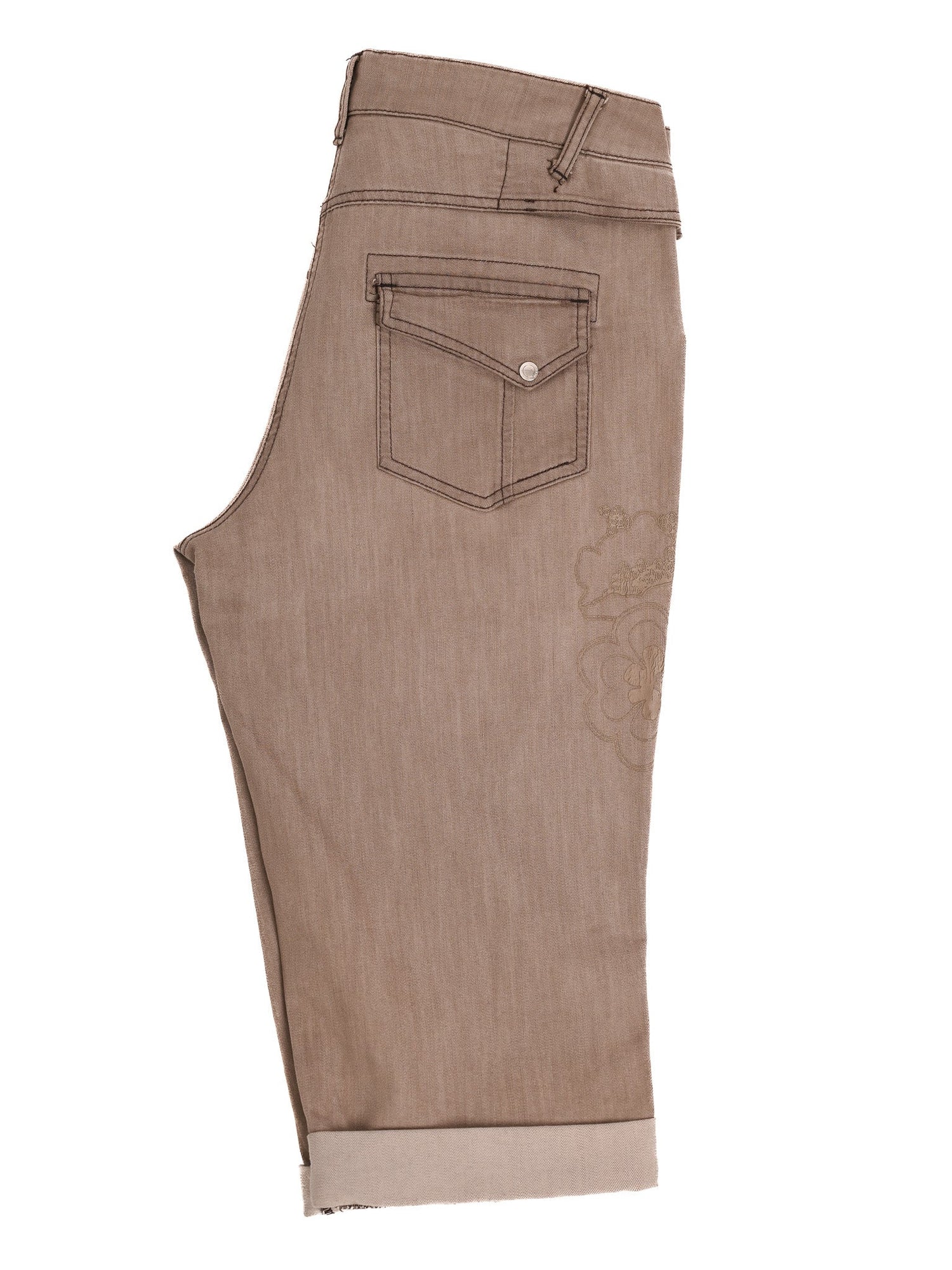 Excellent Trussardi Cuffed Brown Jeans Shorts Orange Cotton Women