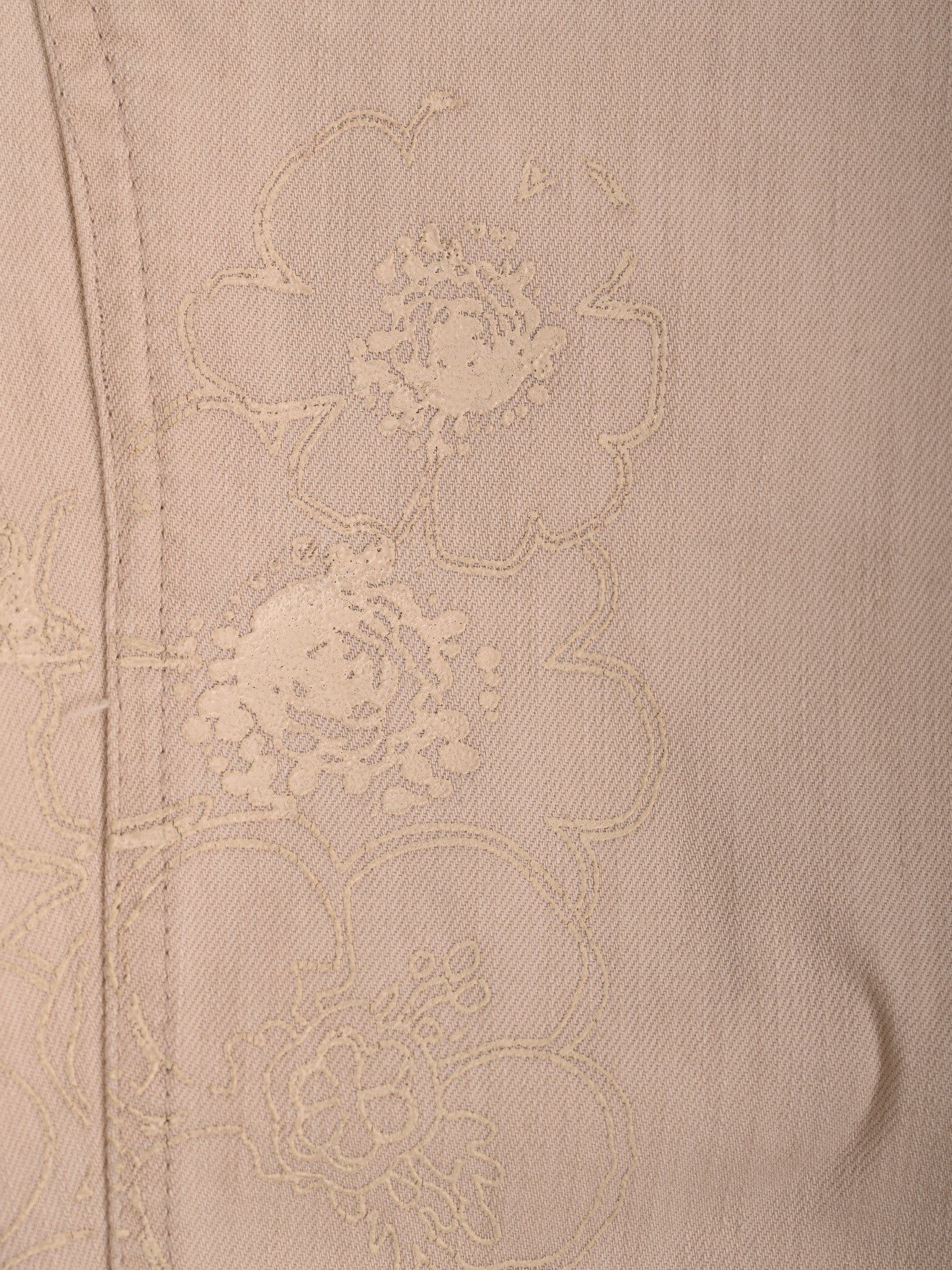 Trussardi White Cotton Knee-Length Pants with Floral Embroidery