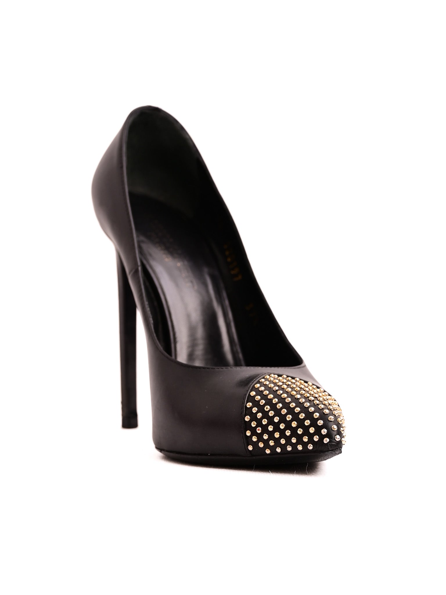 Good Yves Saint Laurent Black Leather High-Heeled Shoes Size 36.5