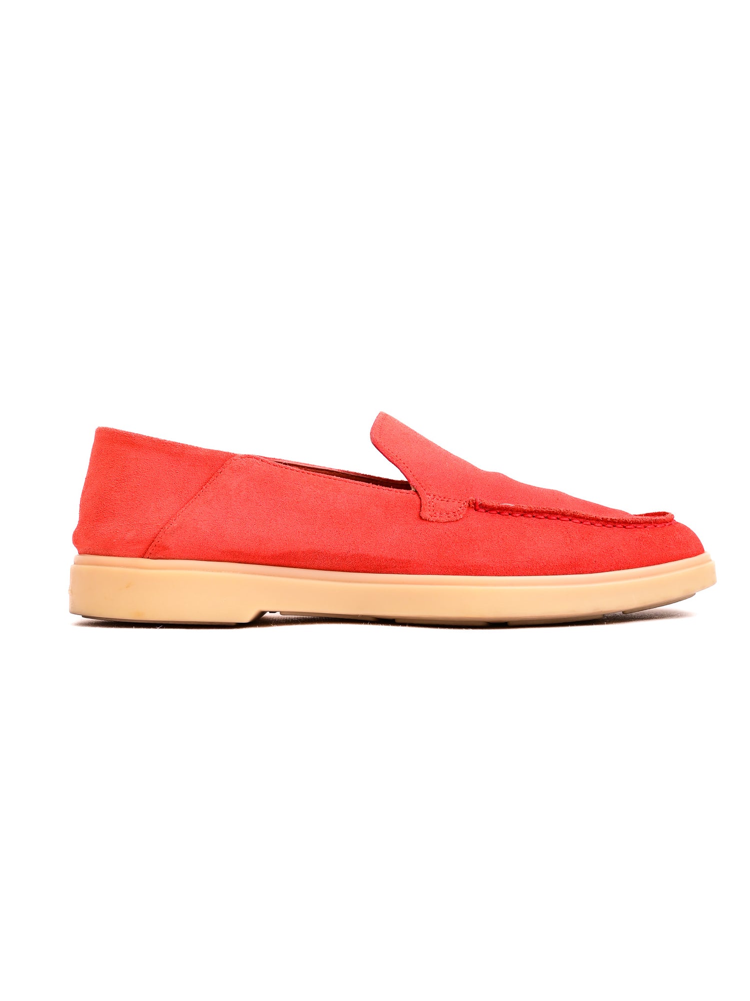 Excellent Santoni Red Genuine Suede Loafers Women&