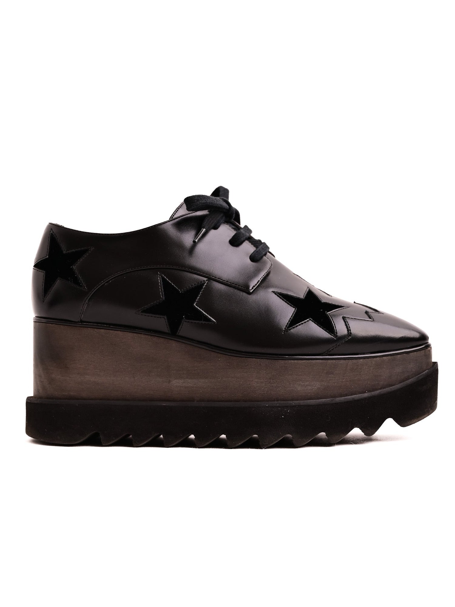 Excellent Stella McCartney Black Leather Platform Shoes Size 37