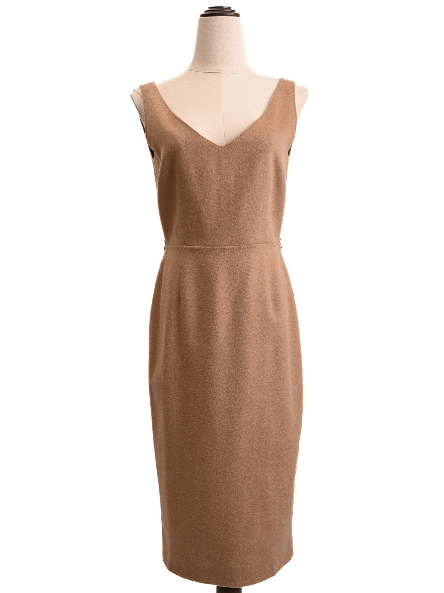 Good Max Mara Cashmere White Sleeveless V-Neck Dress Women