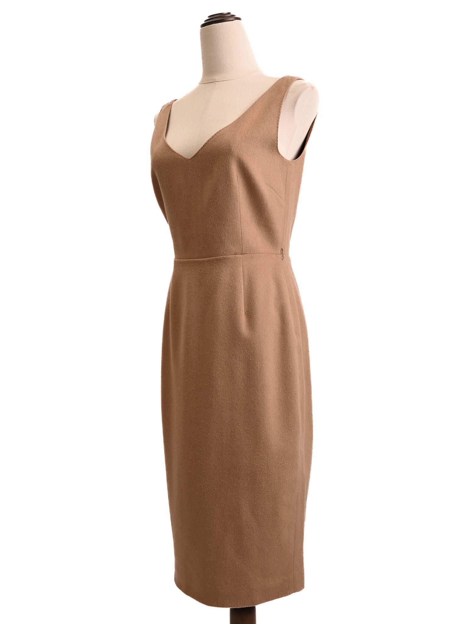 Good Max Mara Cashmere White Sleeveless V-Neck Dress Women