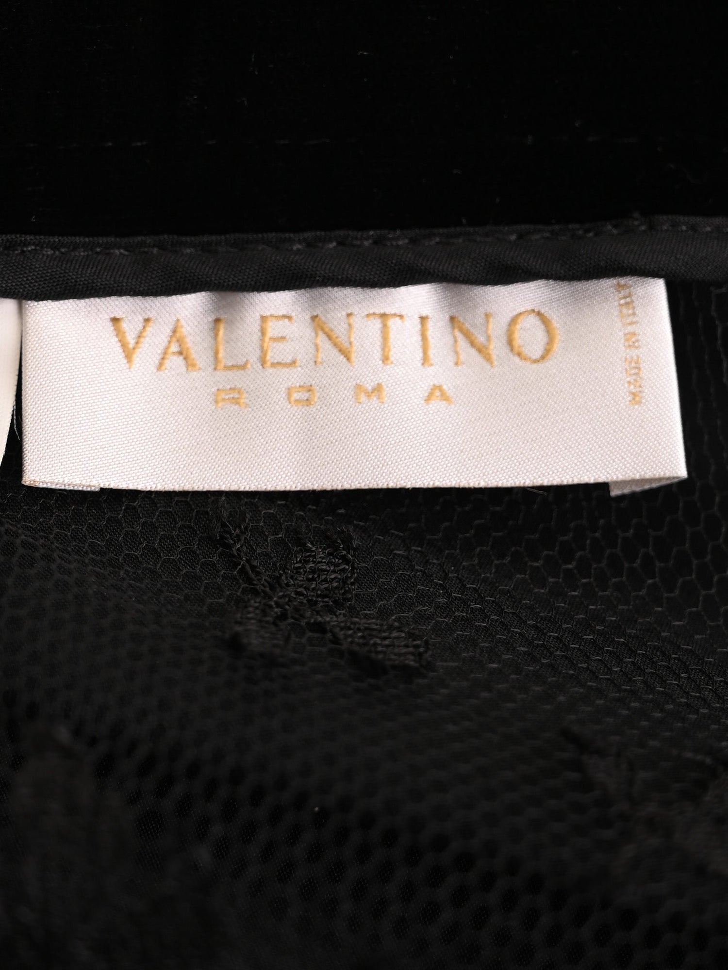 Good Valentino Black Velvet Skirt with Lace Trim Size S