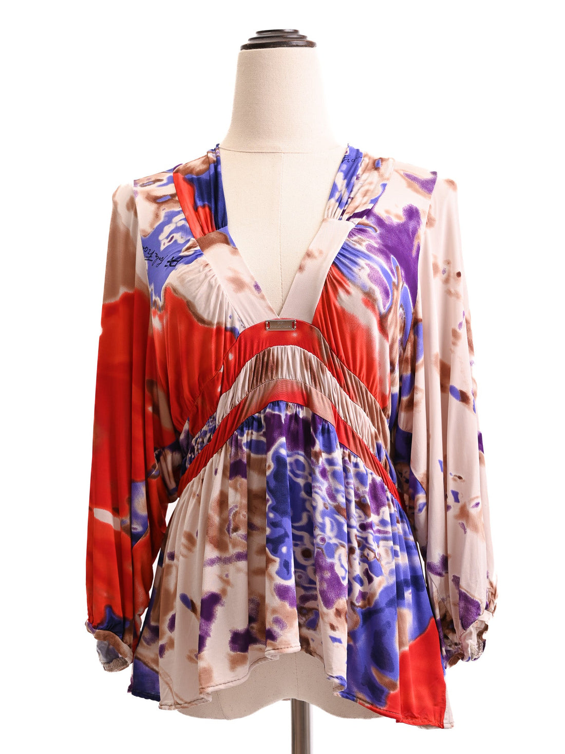 Excellent Paola Frani Abstract Blouse Size S Combined Colors