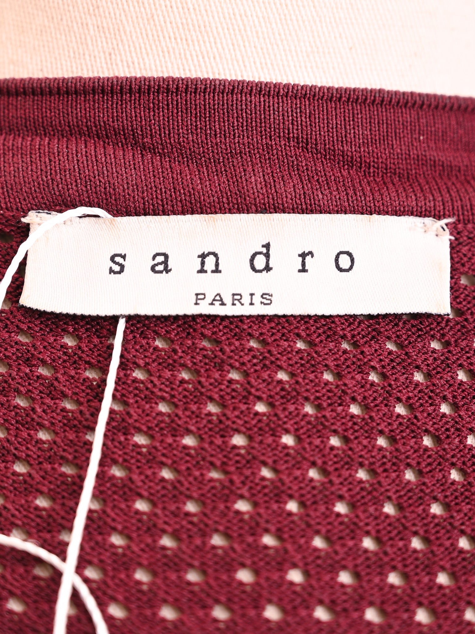 Excellent Sandro Burgundy Dress & Jacket Set Size M Women Viscose