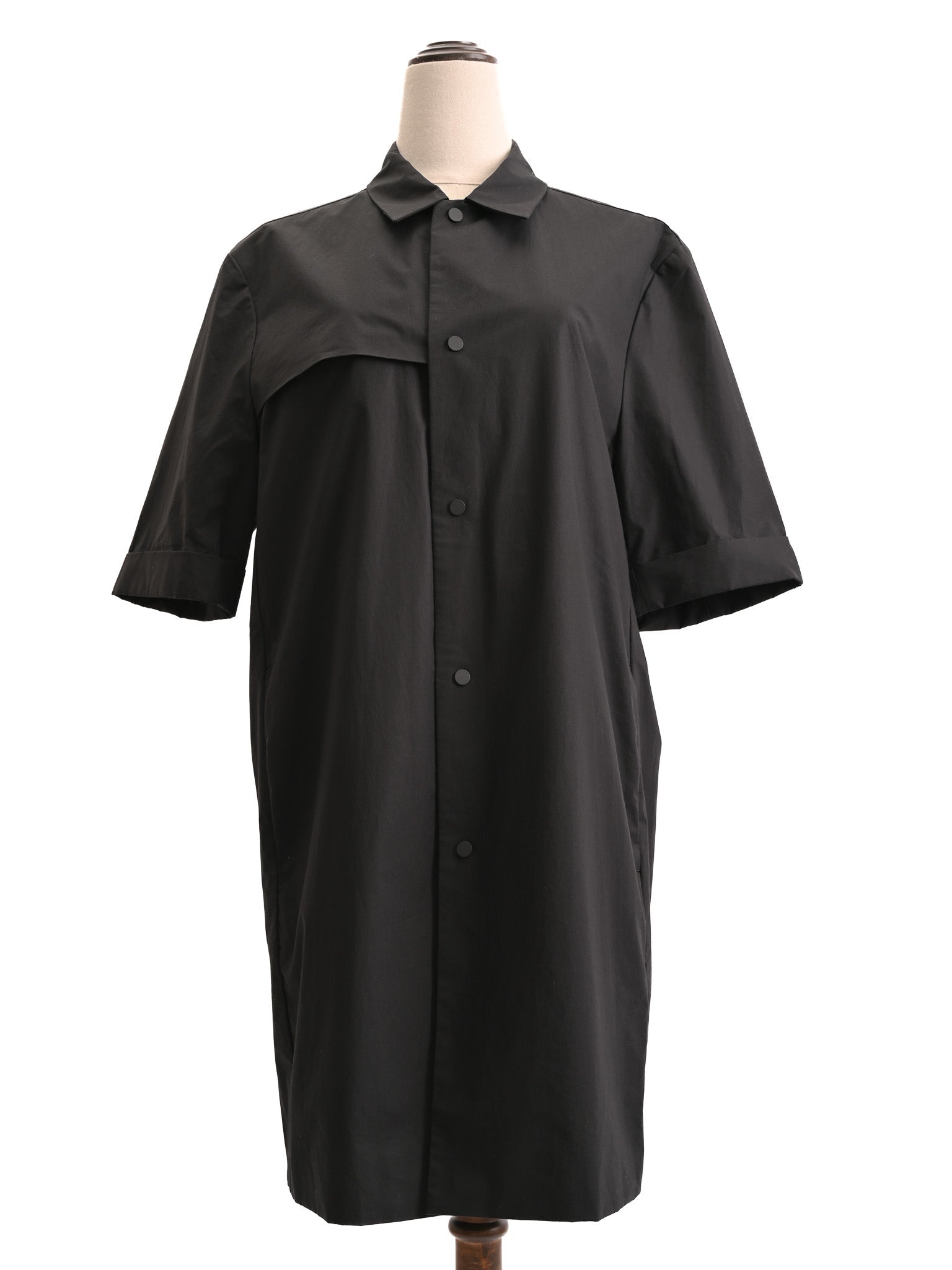 NEW Cos Black Cotton Coat Short Sleeves Size XXL