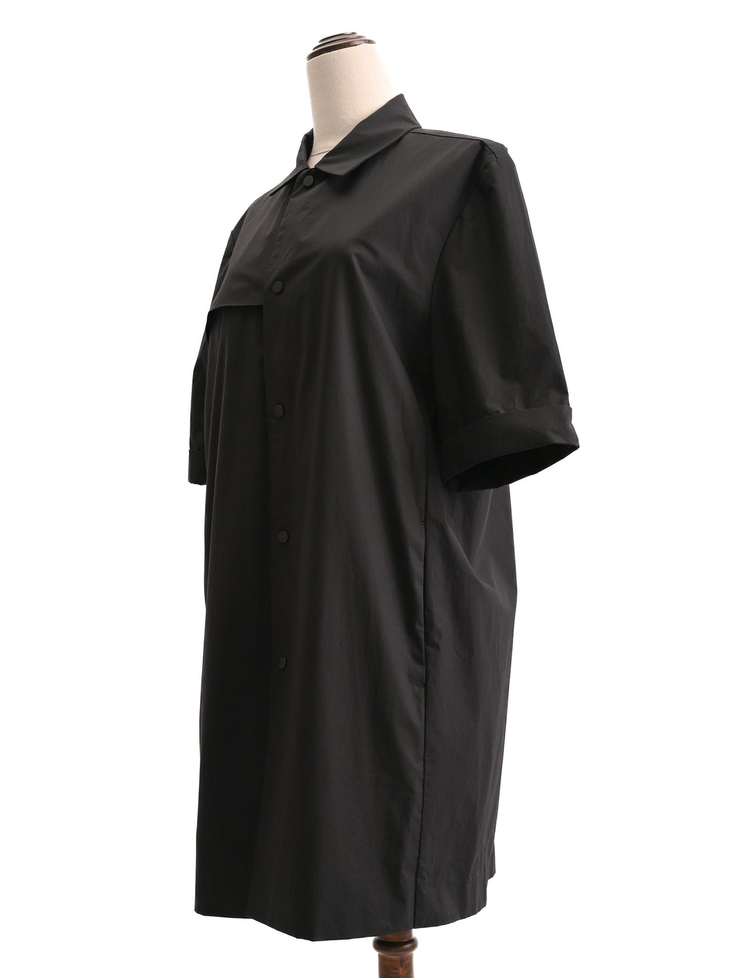 NEW Cos Black Cotton Coat Short Sleeves Size XXL