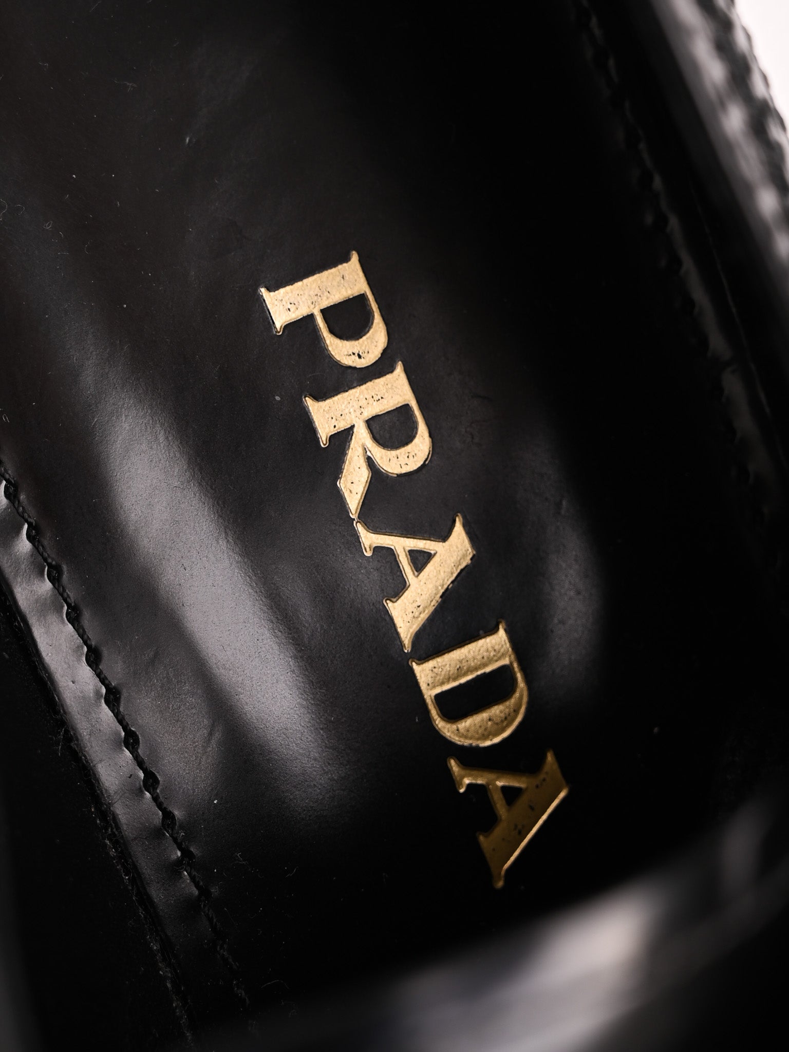 Good Prada Black Leather Brogue Platform Shoes Women