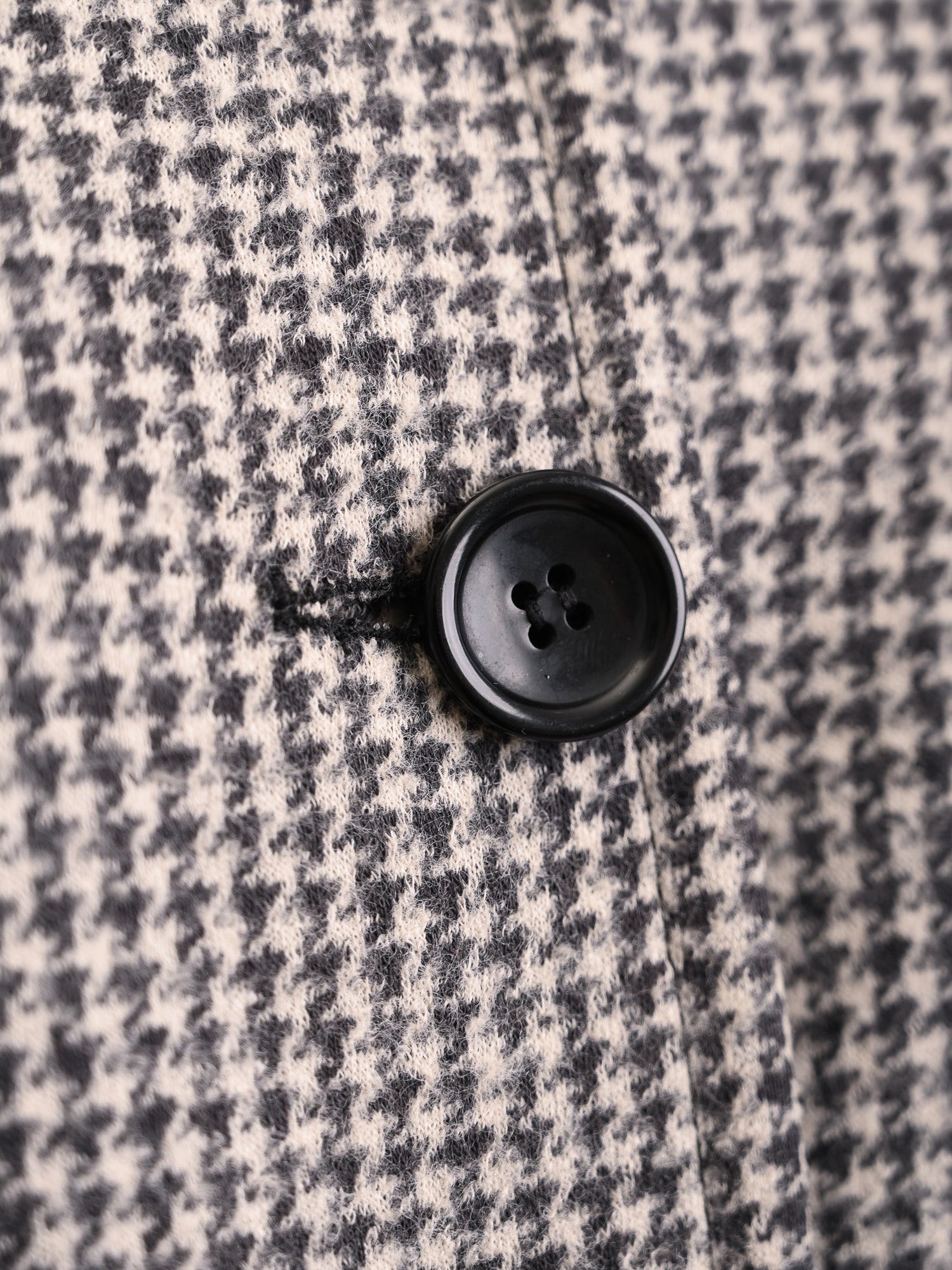 Excellent BGN First Wool Houndstooth Coat with Fur Collar Size XXL