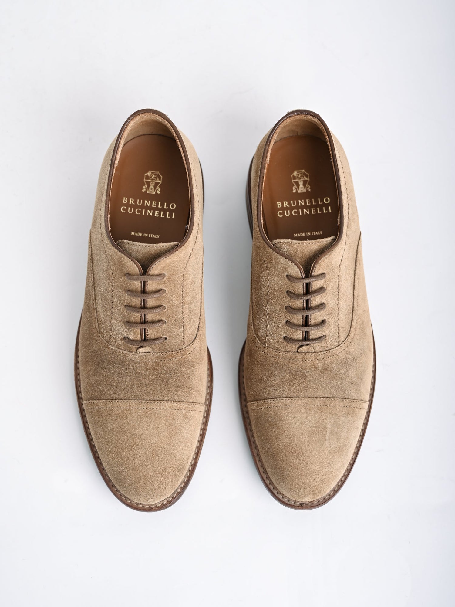NEW Brunello Cucinelli Orange Leather Oxford Shoes Size 42