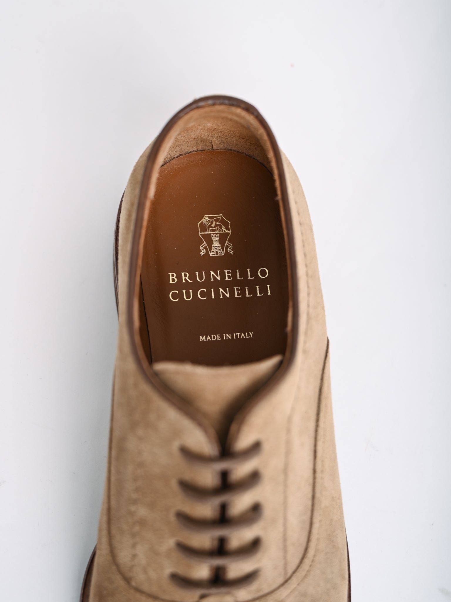 NEW Brunello Cucinelli Orange Leather Oxford Shoes Size 42