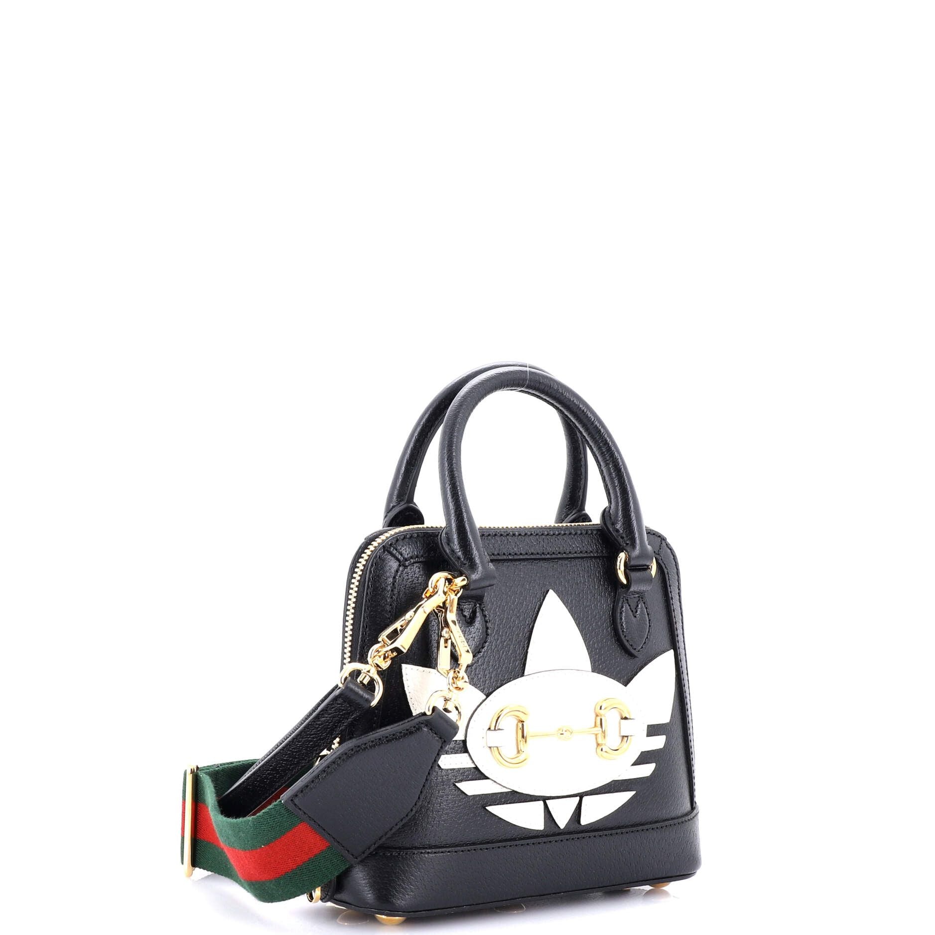 Gucci X Adidas Horsebit 1955 Top Handle Bag Leather With Applique Mini