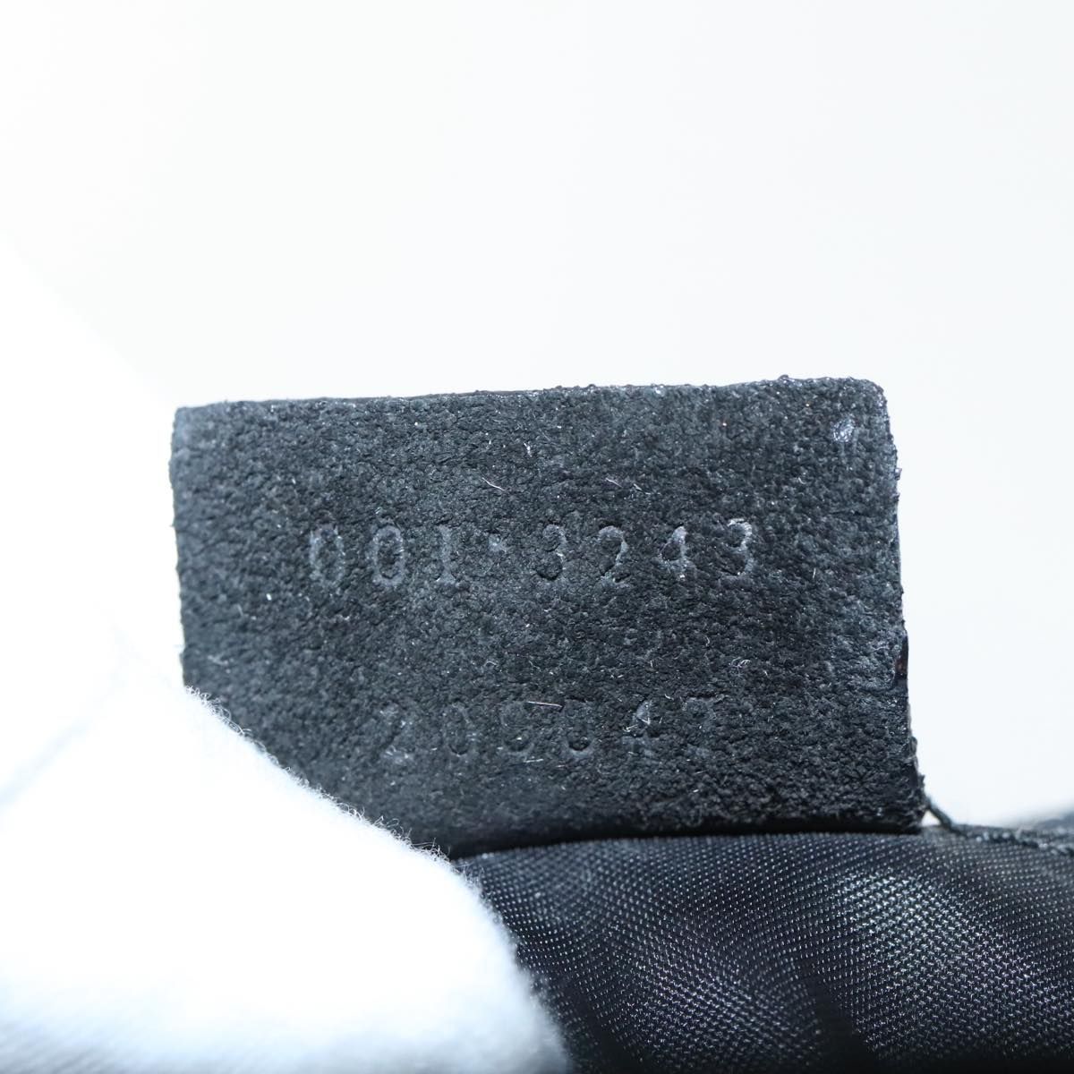 Gucci Bamboo Shoulder Bag Suede Black Silver 001 3243 Auth