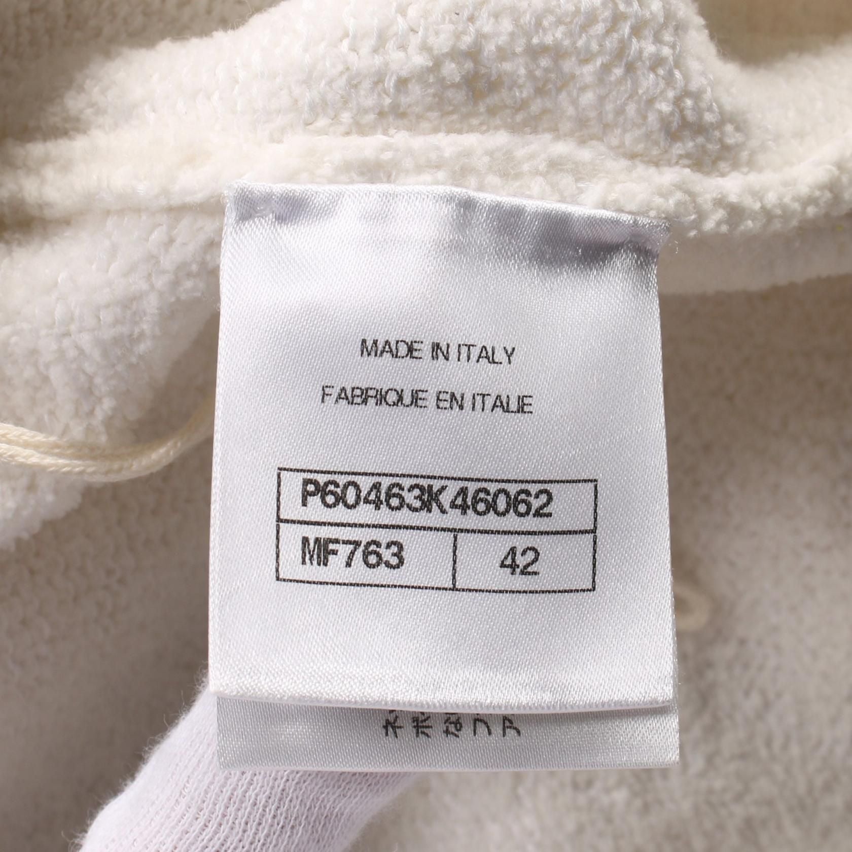 Chanel White Black Coco Mark Button Pile Dress Cotton P 60463k 46062