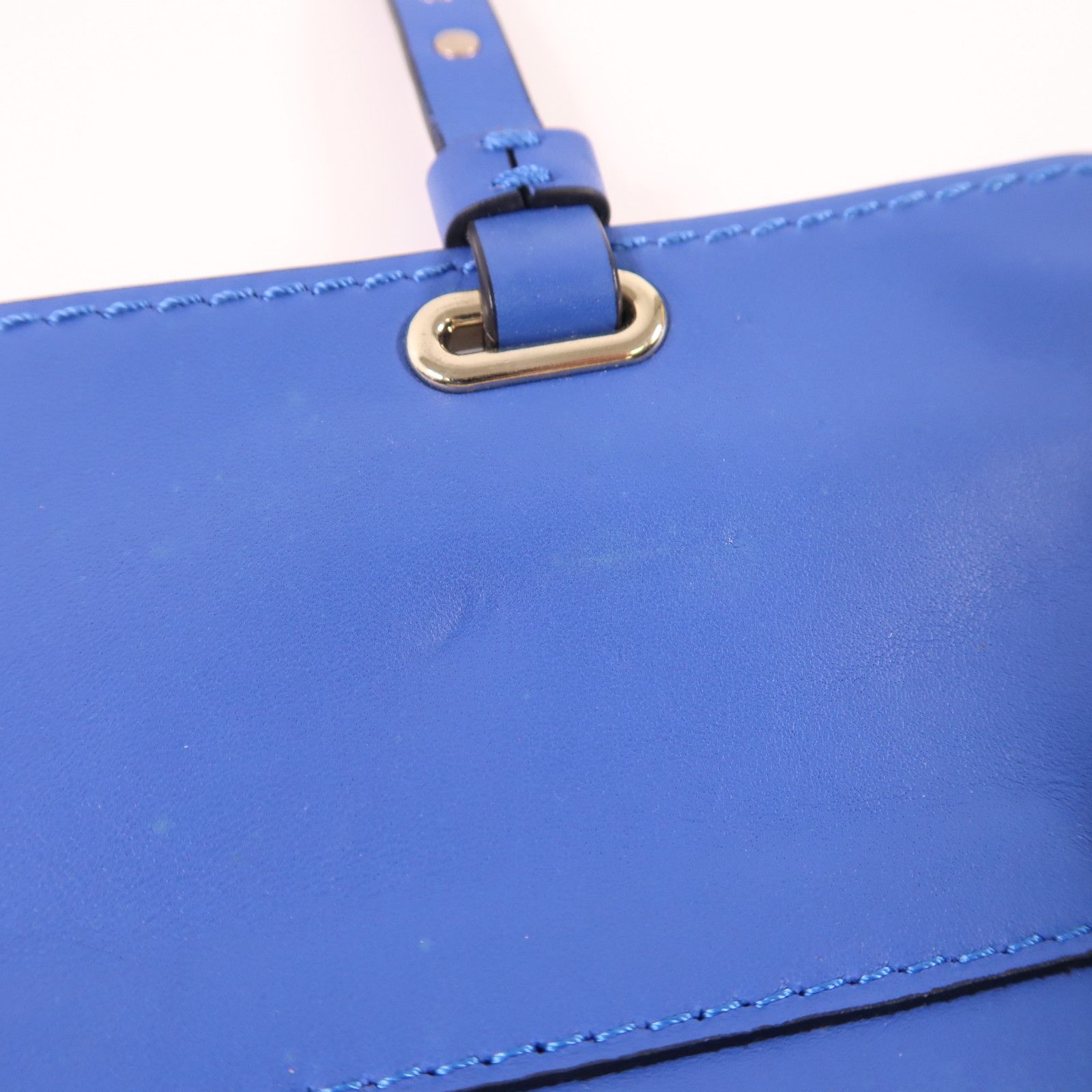 Valentino Cowhide Leather 2Way Shoulder Bag Golden Hand-handed Shoulder And Back Bag 2way Shoulder Bag Blue Calfs