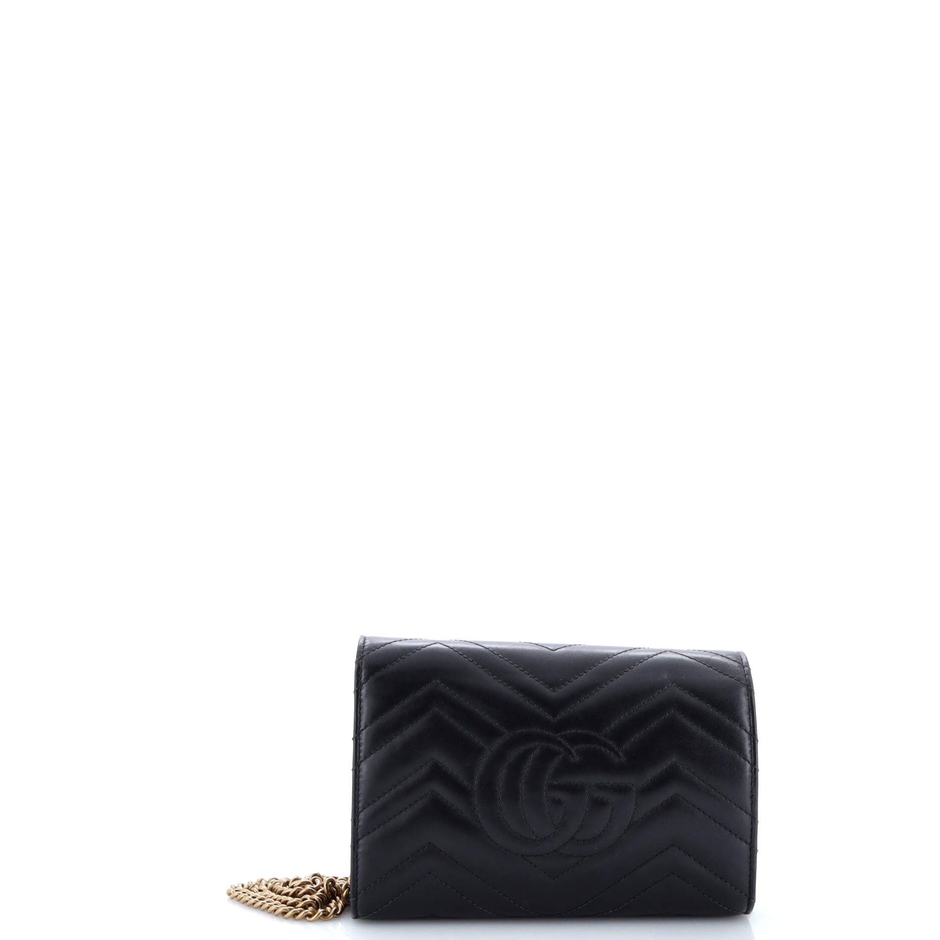 Gucci GG Marmont Chain Wallet Matelasse Leather Mini