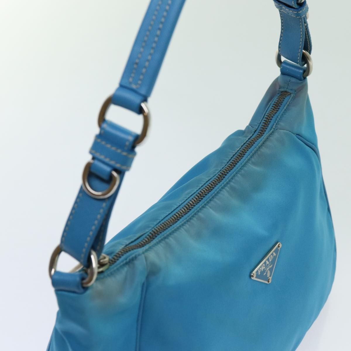 Prada Accessory Pouch Nylon Light Blue Auth