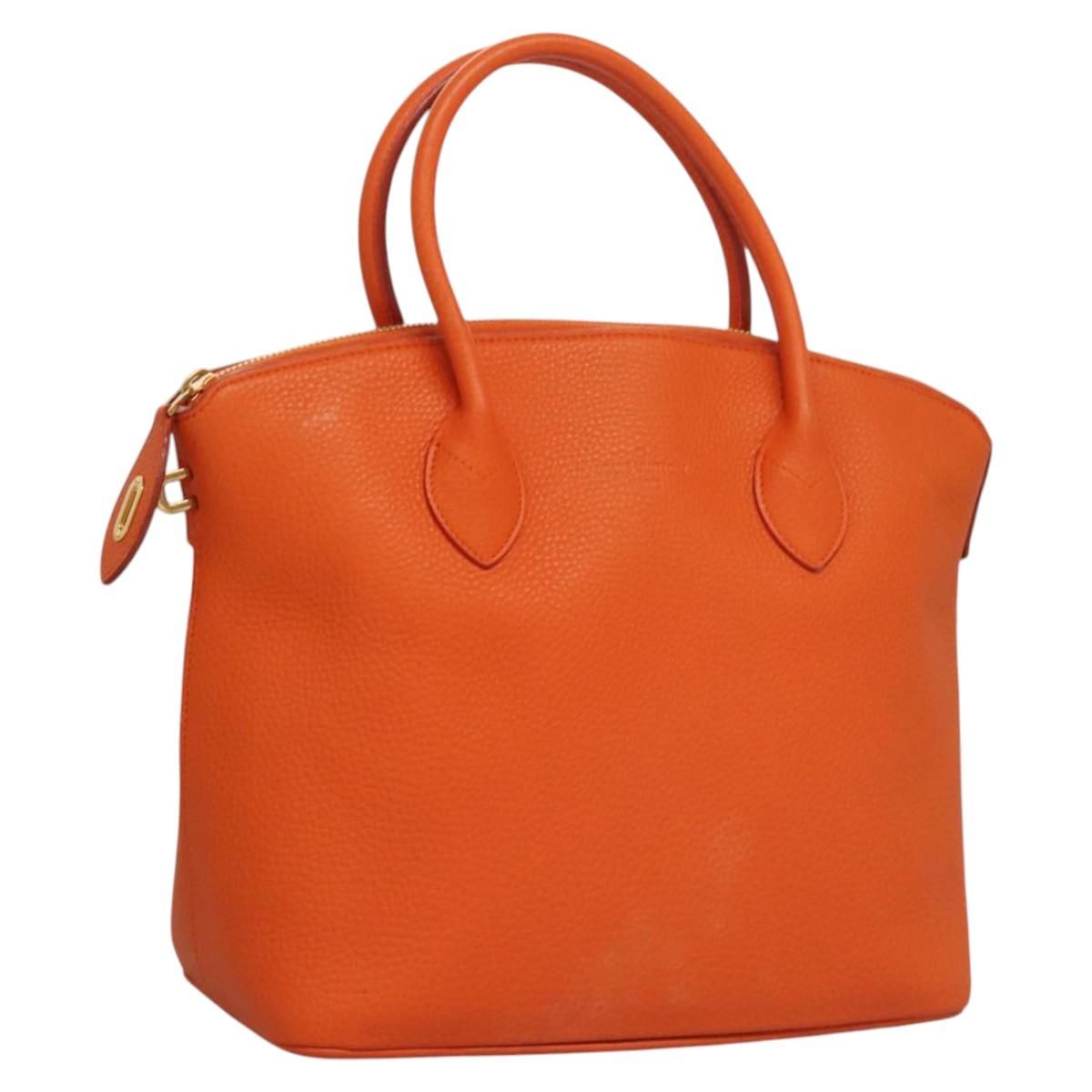 Louis Vuitton Suhari Lockit Pm Hand Bag Taurillon Leather Orange Lv Auth