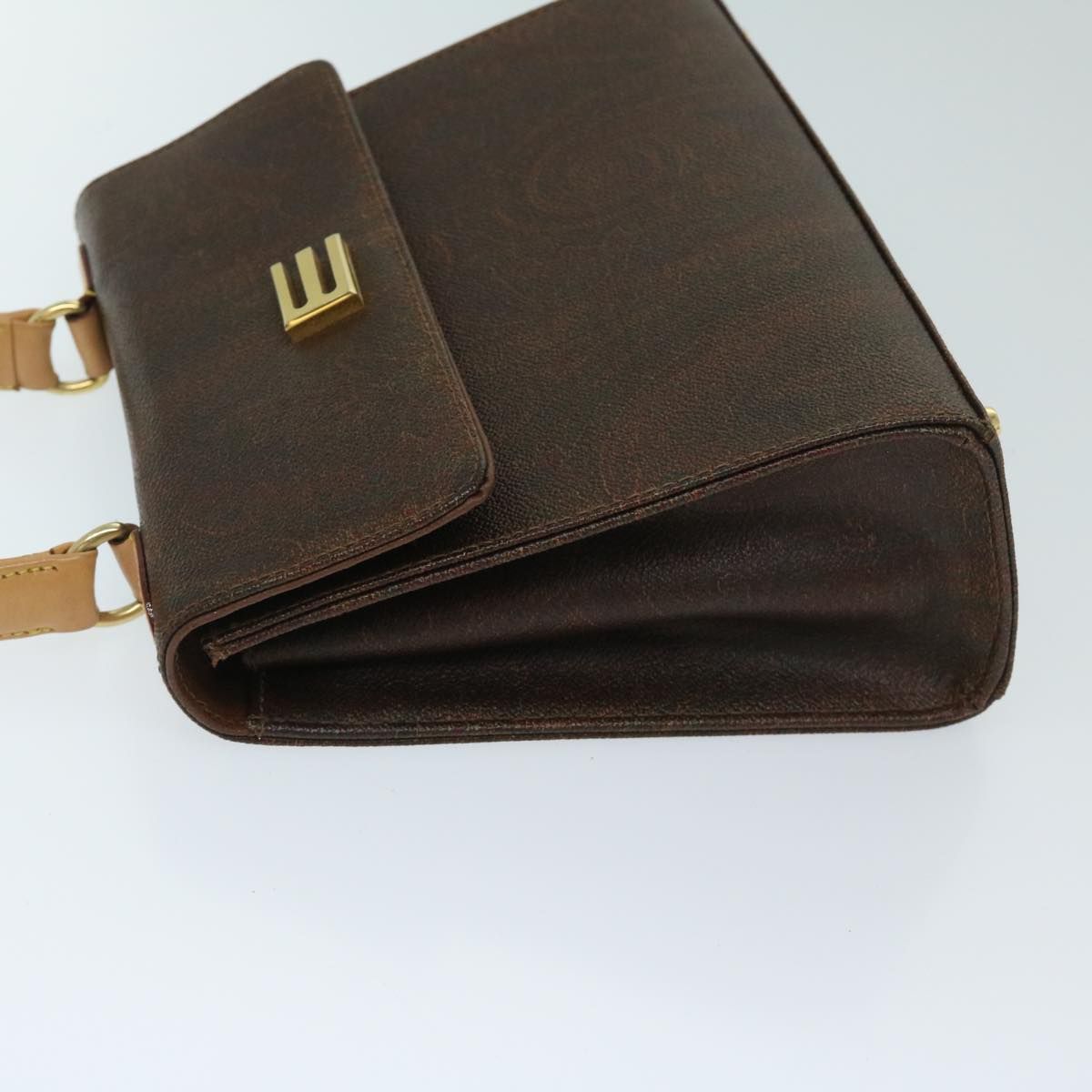 Etro Hand Bag Pvc Leather 2way Brown Auth