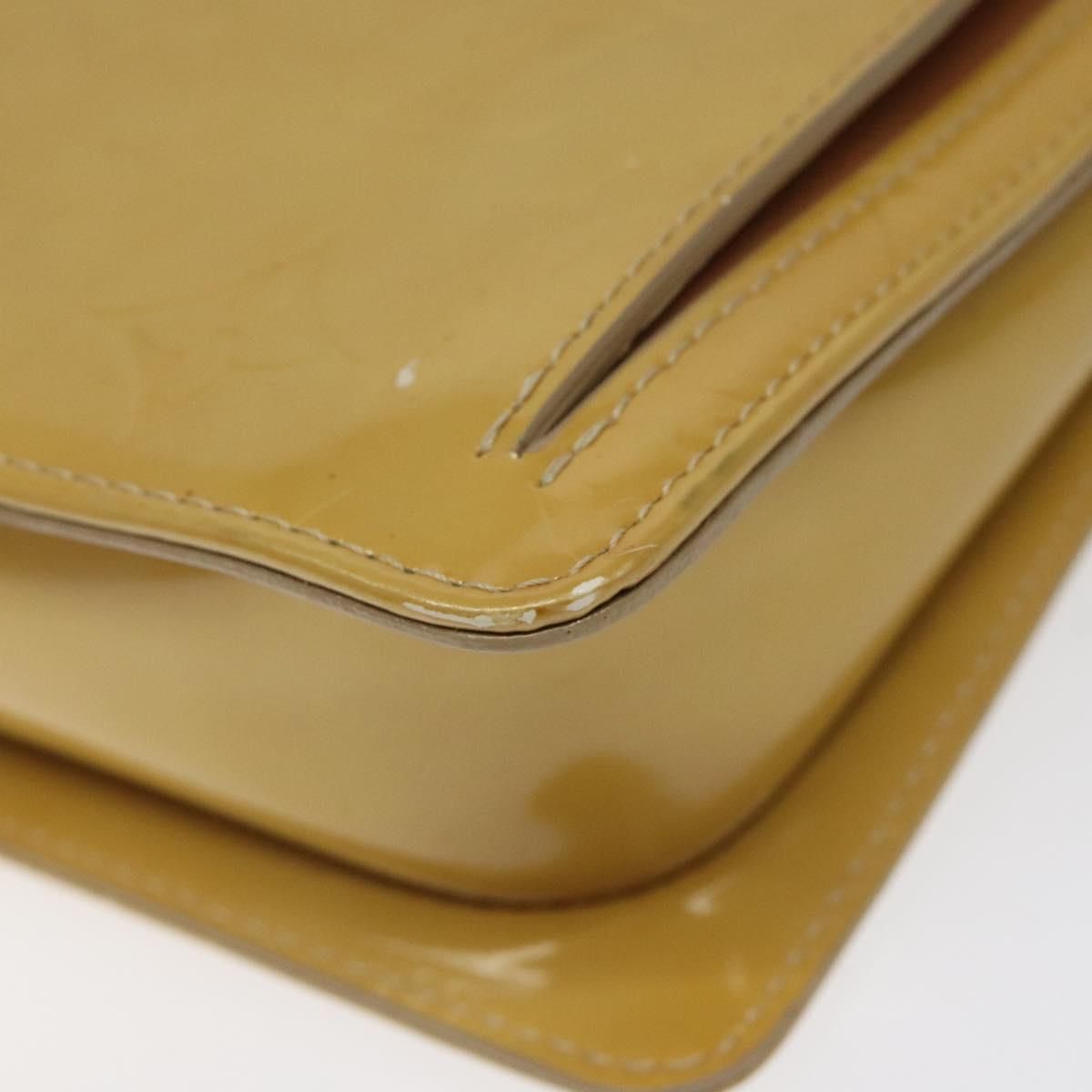 Louis Vuitton Vernis Motto Accessory Pouch Beige M 91136 Lv Auth