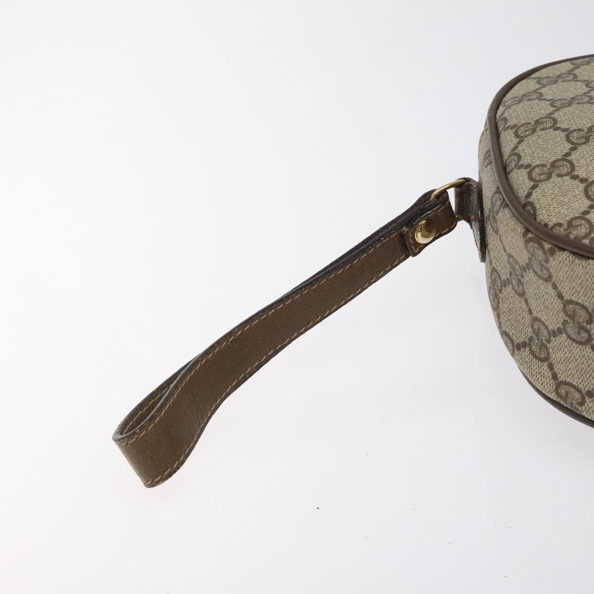 Gucci Gg Supreme Web Sherry Line Clutch Bag Pvc Beige Gold 89 01 034 Auth