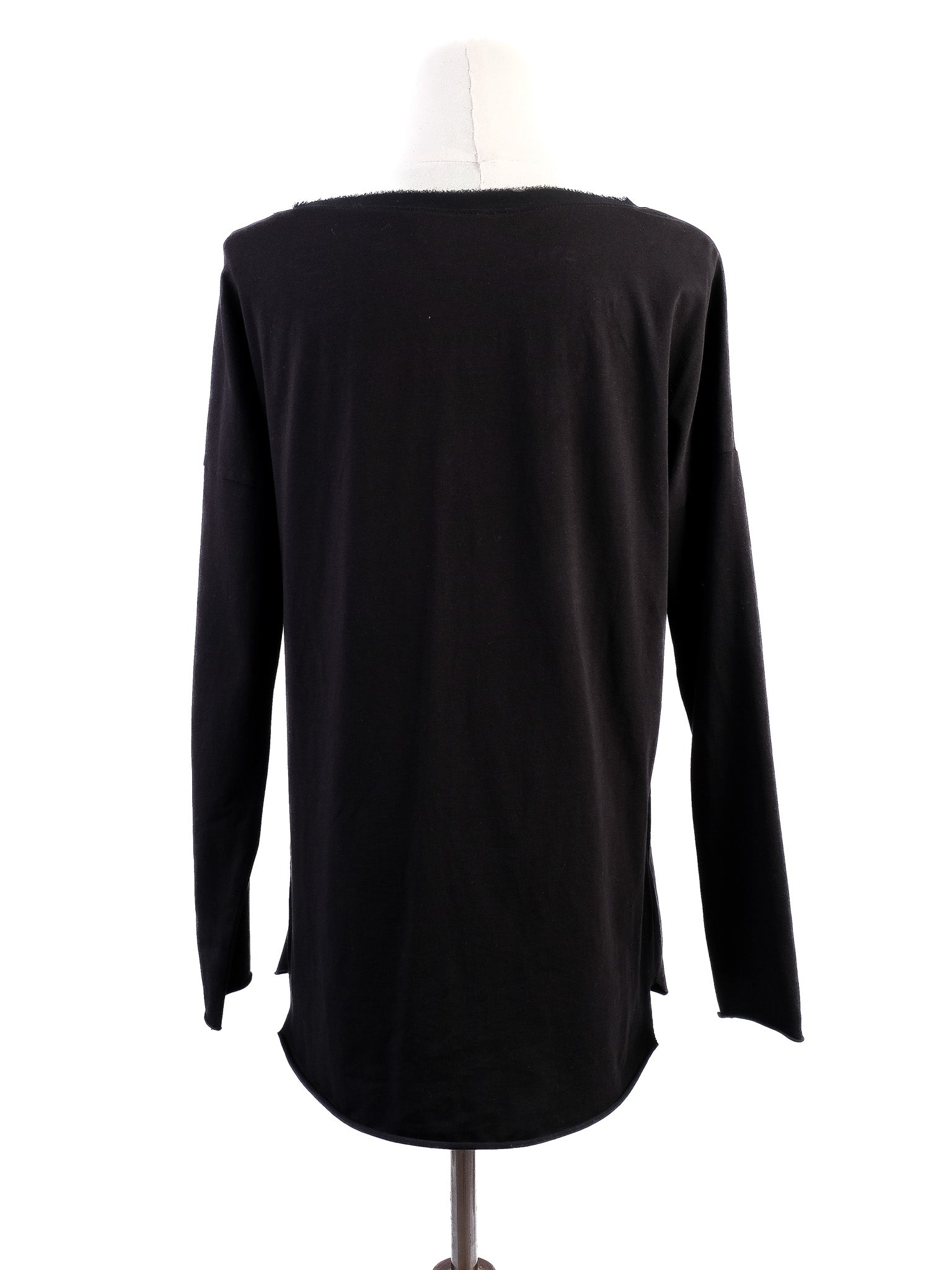 Excellent Luisa Spagnoli Black Cotton Top Size S with Decorative Embellishments