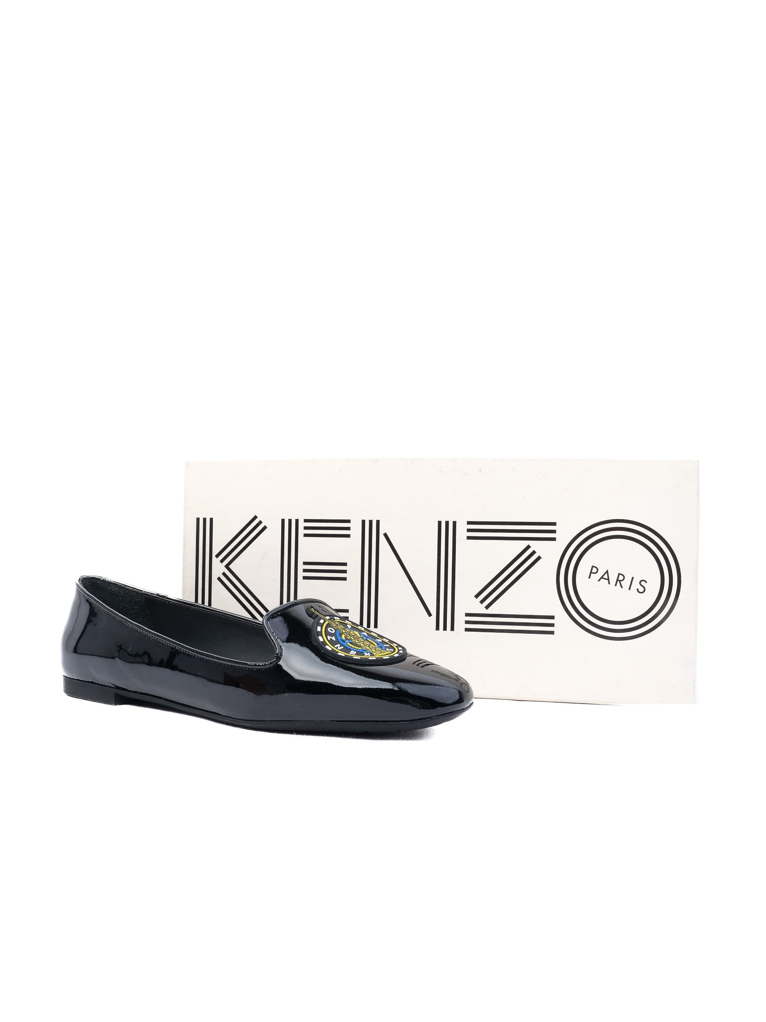 NEW Kenzo Black Patent Leather Loafer Women Size N/A
