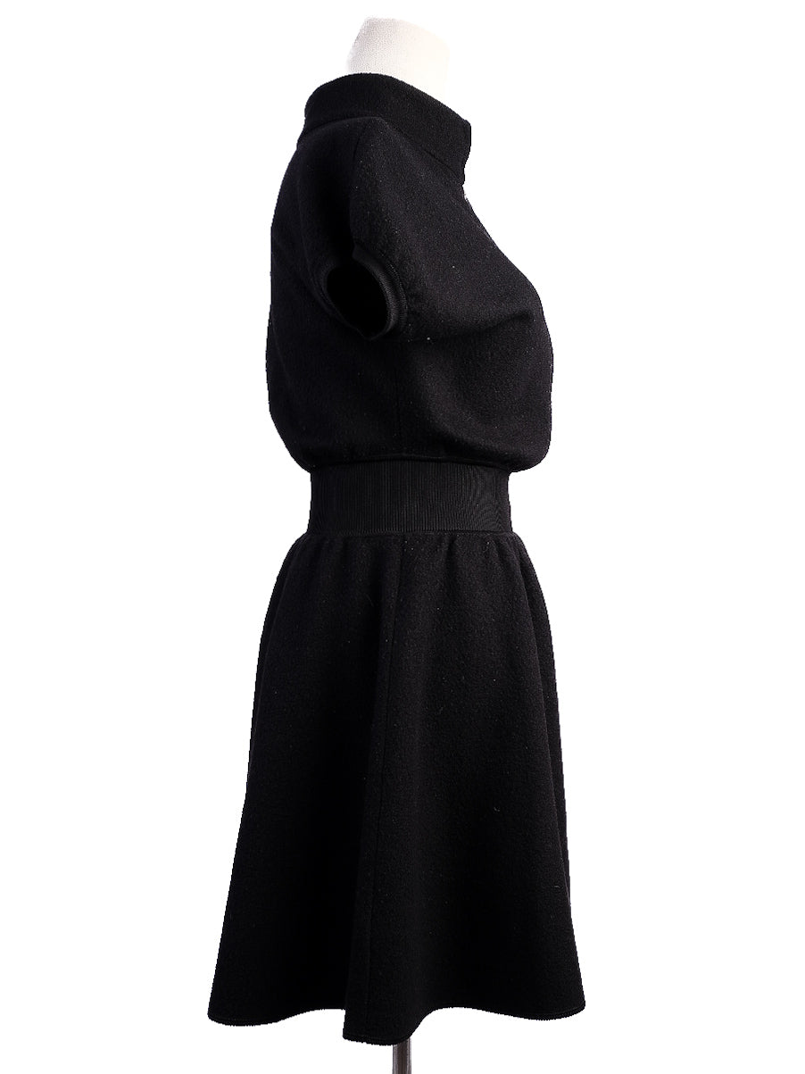 Excellent Emporio Armani Black Wool Dress Size 38