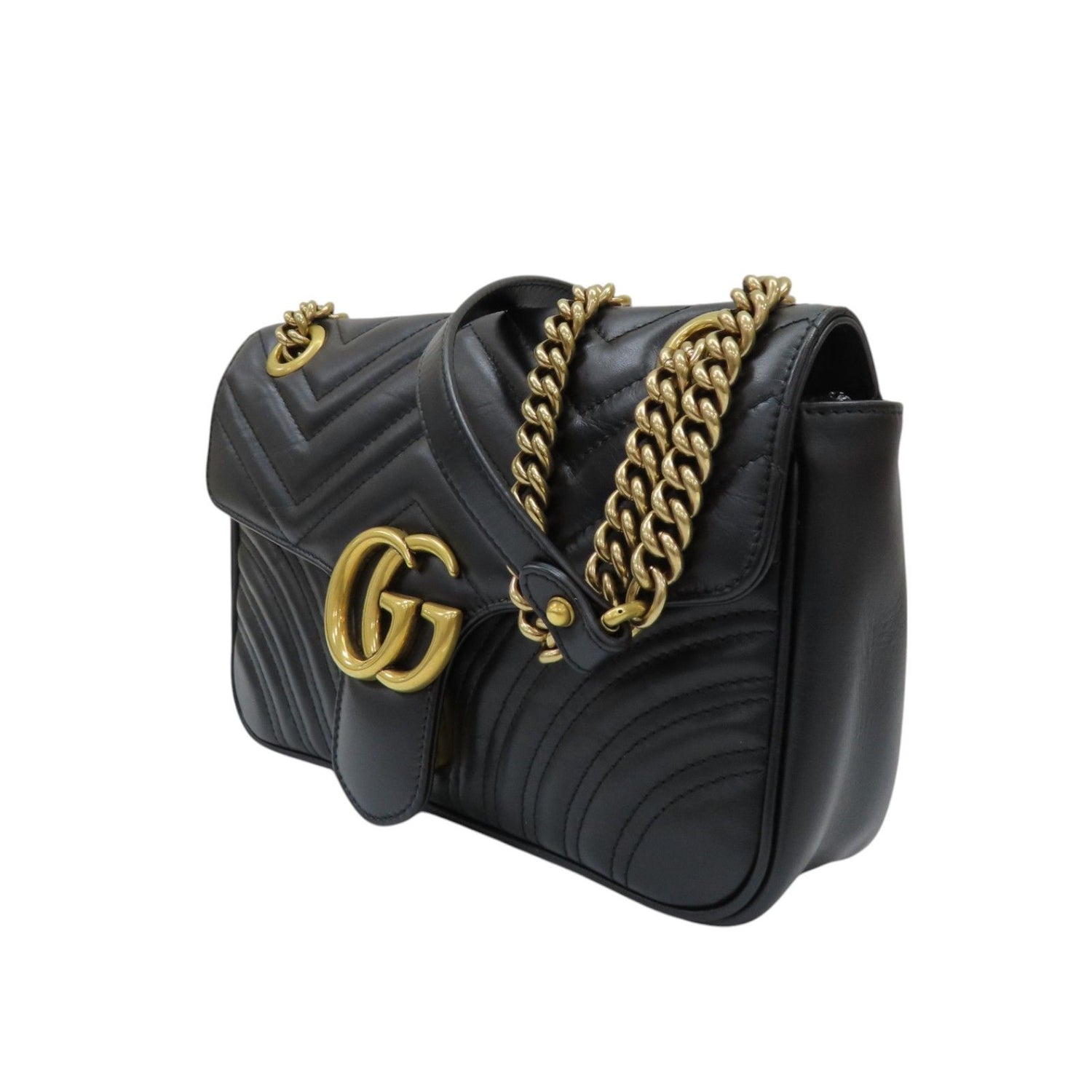 Gucci GG Marmont Small Shoulder Bag Calfskin Black 443497