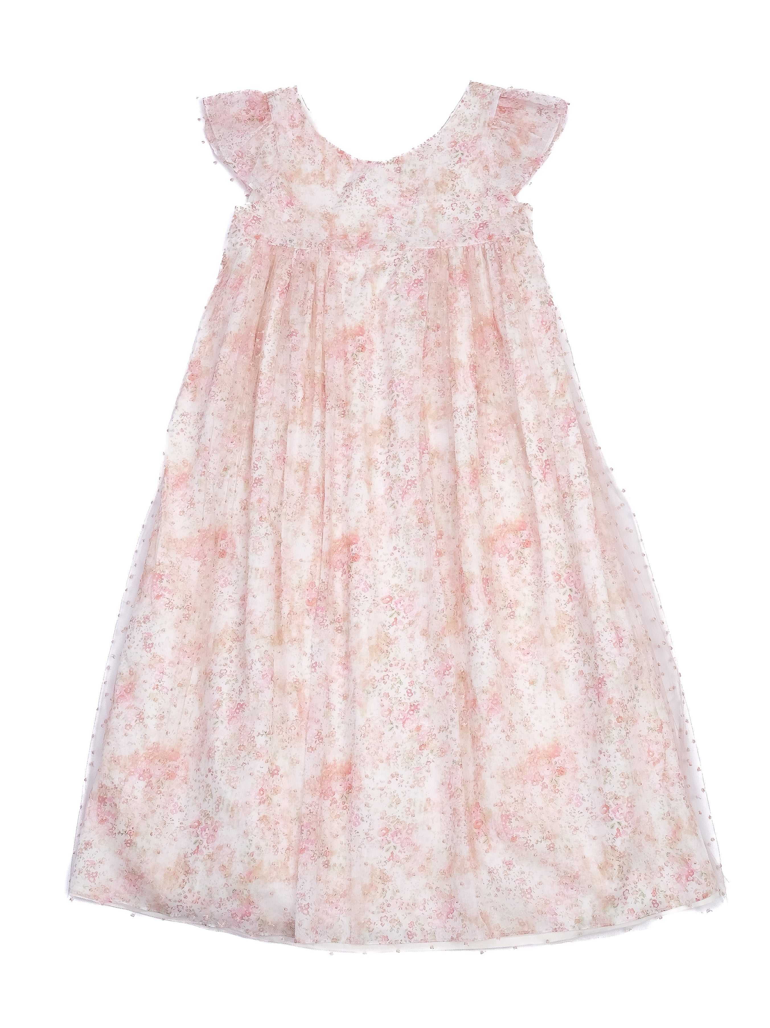 Excellent Bonpoint Floral Dress Size 12 for Kids - Pink & White