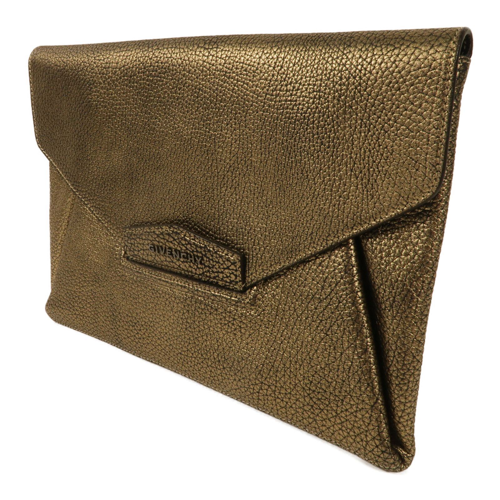 Givenchy Cowhide Leather Clutch Bag Business Bag Clutch Bag Gold Calfskin (cowhide)