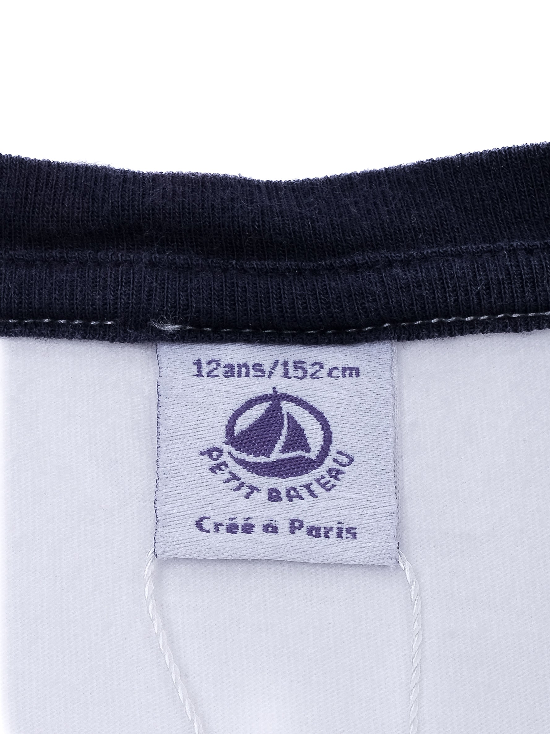 Excellent Petit Bateau White Long Sleeve T-Shirt Size 12 - CLUB de SKI