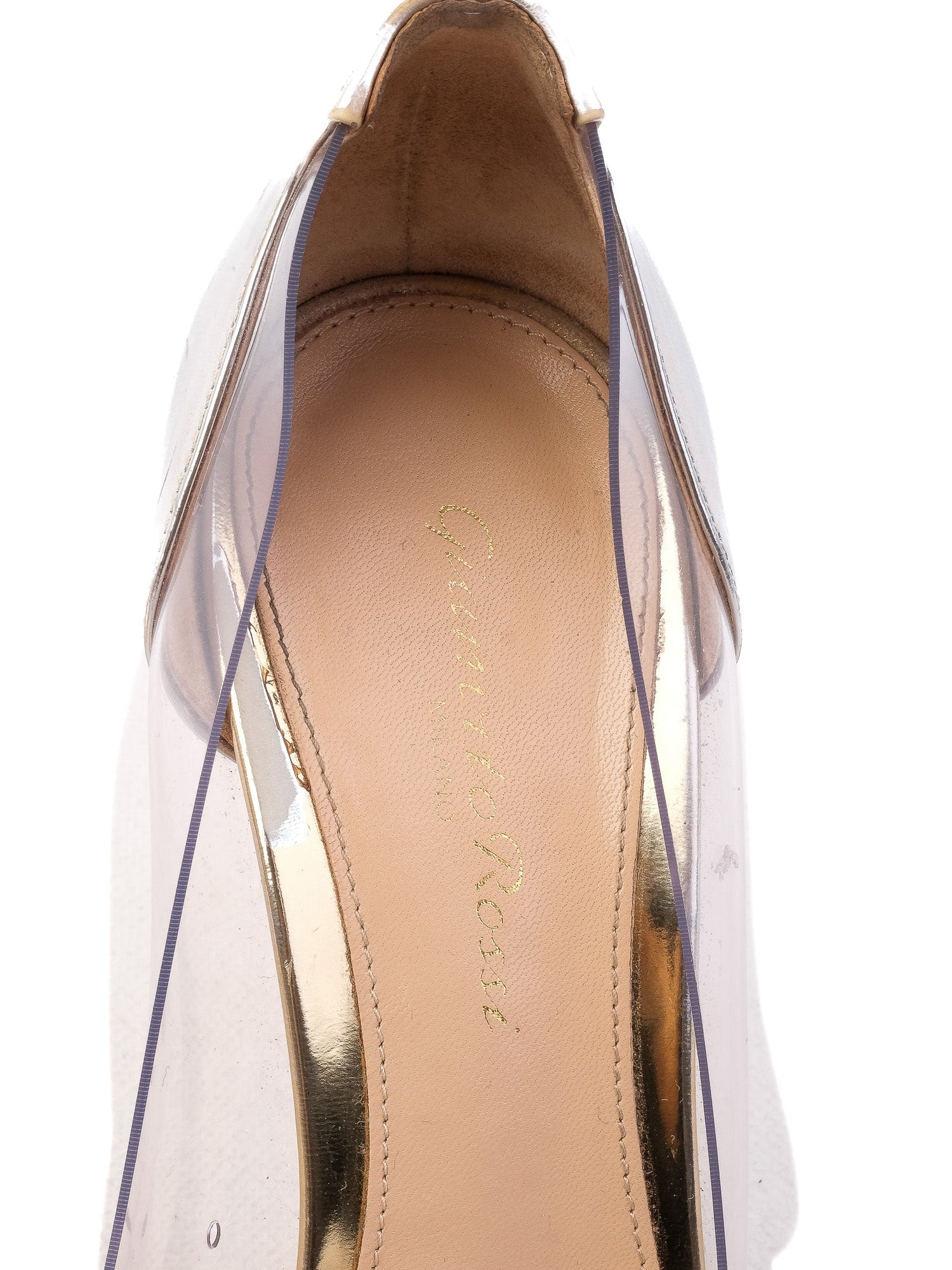 Excellent Gianvito Rossi Gray Leather High-Heeled Shoe Size 37