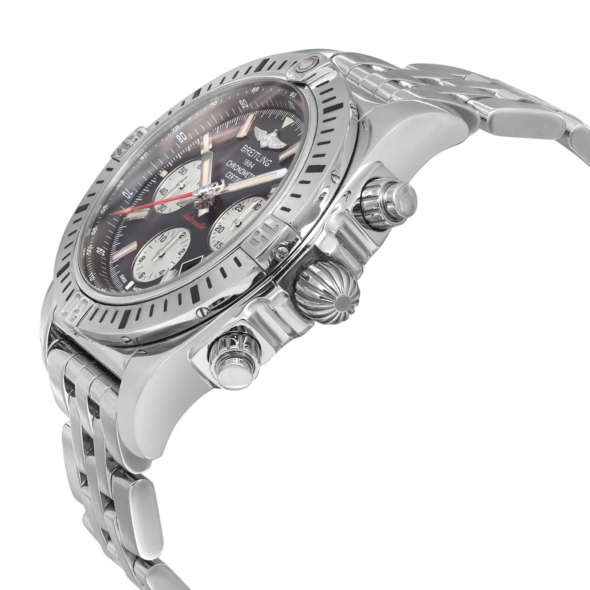 Breitling Chronomat 44 Airborne Steel Black Dial Men Watch AB01154G/BD13-375A