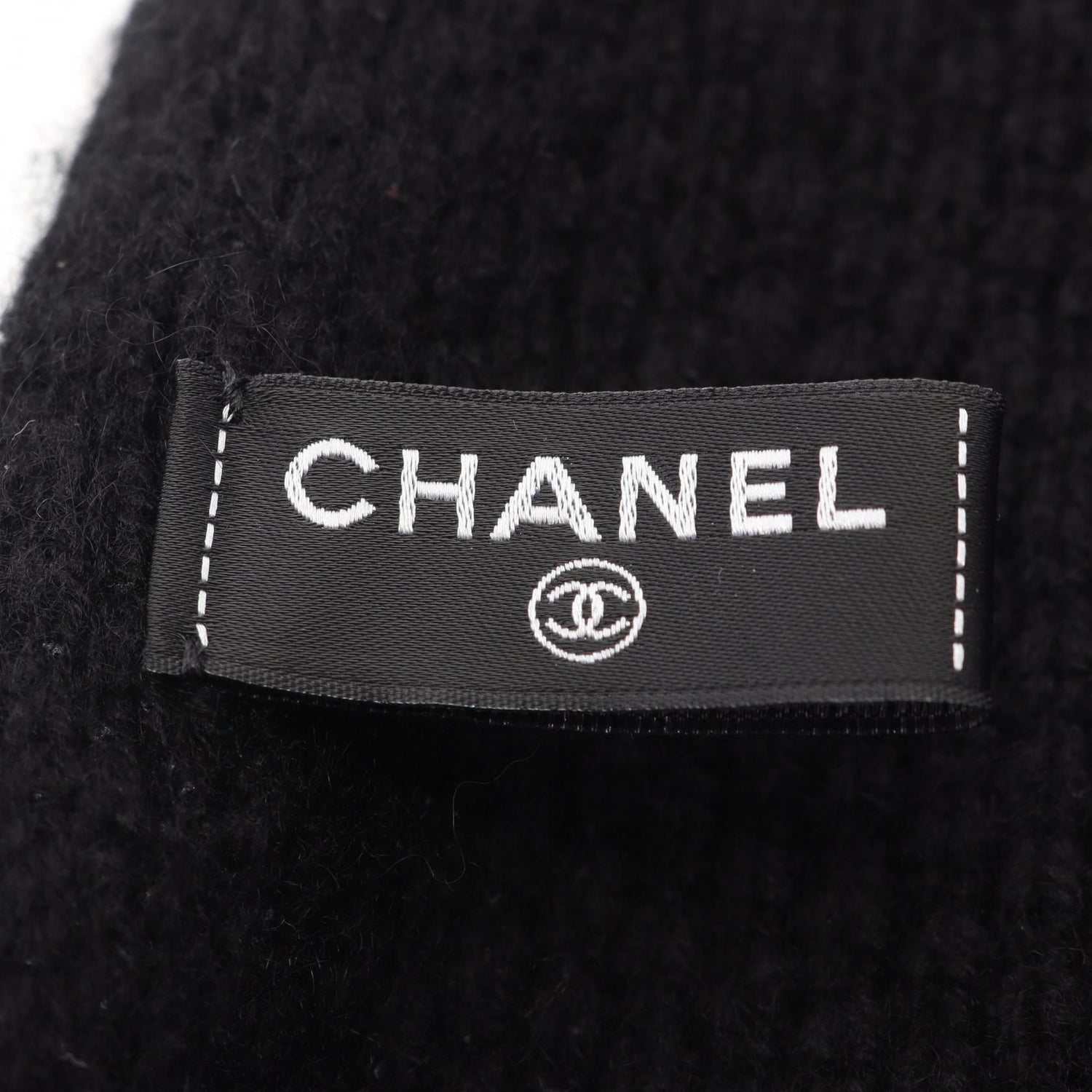 Chanel Black Coco Mark Scarf Other Cashmere