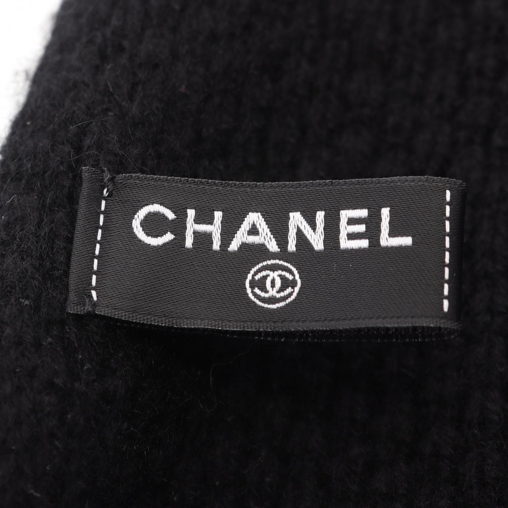 Chanel Black Coco Mark Scarf Other Cashmere