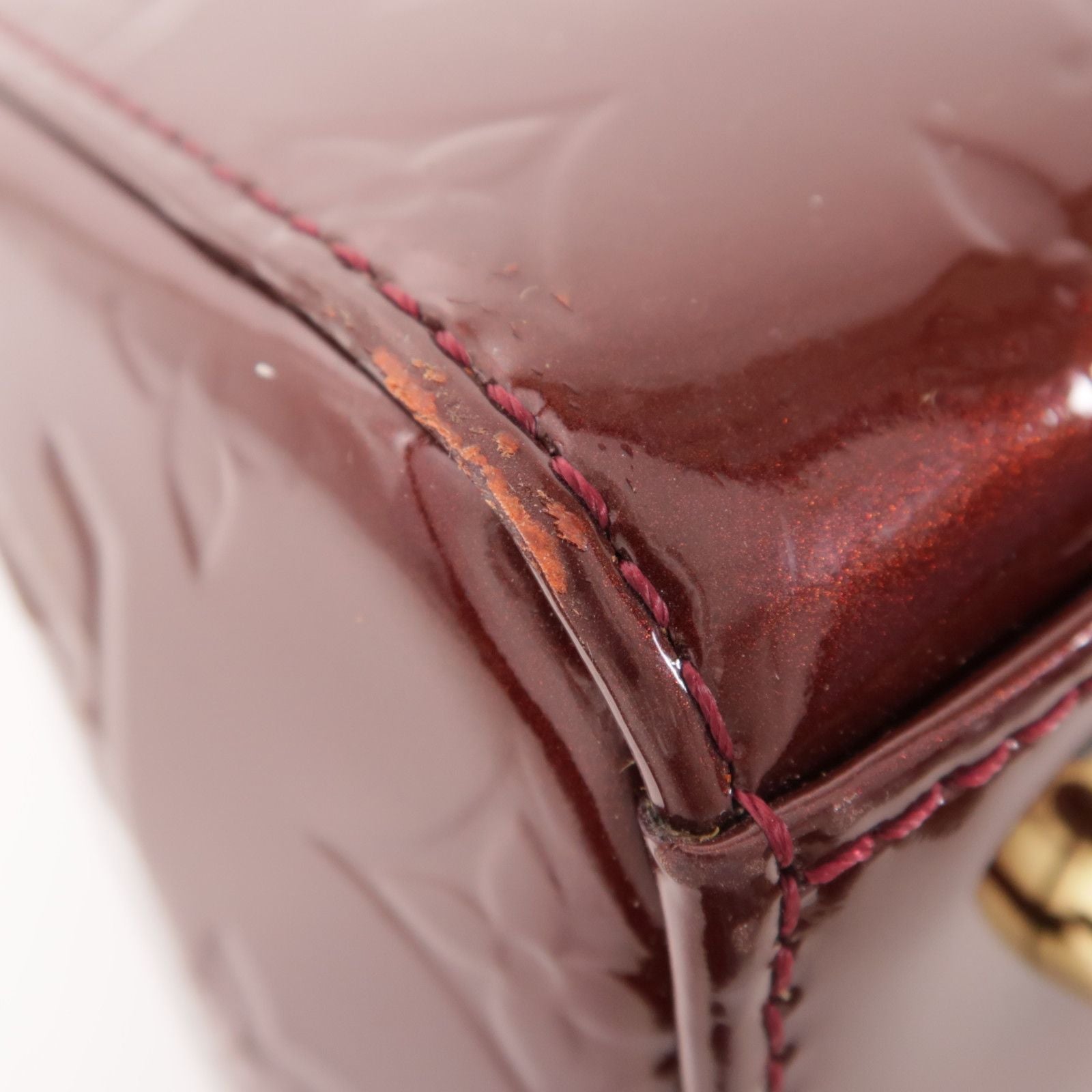 Louis Vuitton Vernis Brea Mm Hand-milled Bag For Shoulder And Back Red/rouge Fauviste Red Wine 2way Shoulder Bag M 91690