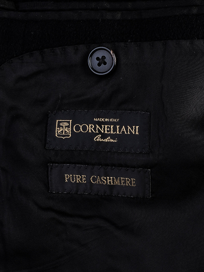 Excellent Corneliani Black Cashmere Overcoat for Men