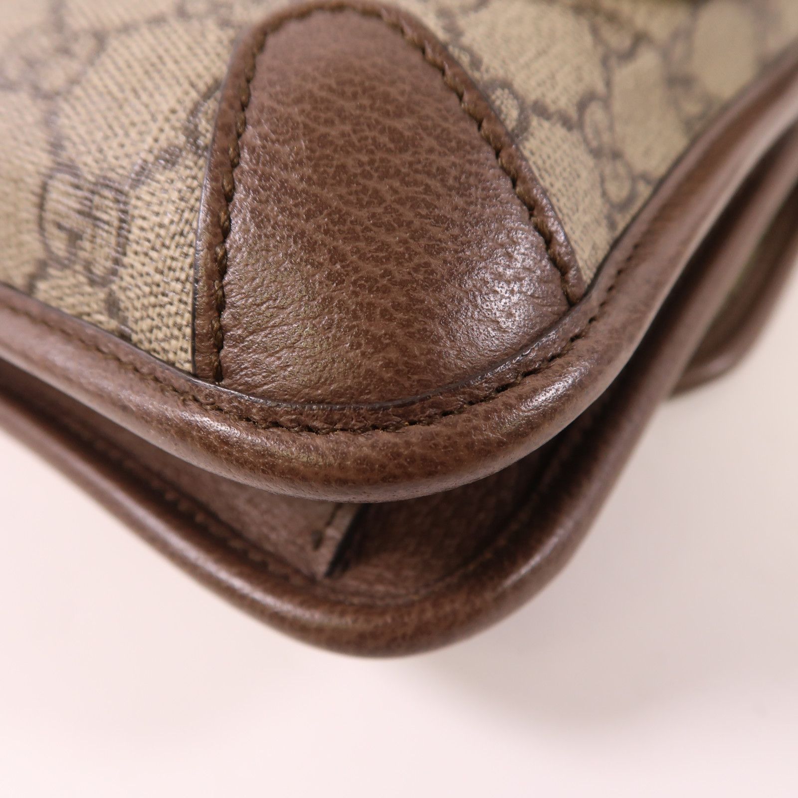 Gucci Painted Canvas Neo Vintage Small Gold Shoulder Bag Brown Pvc Coated Canvas 501050